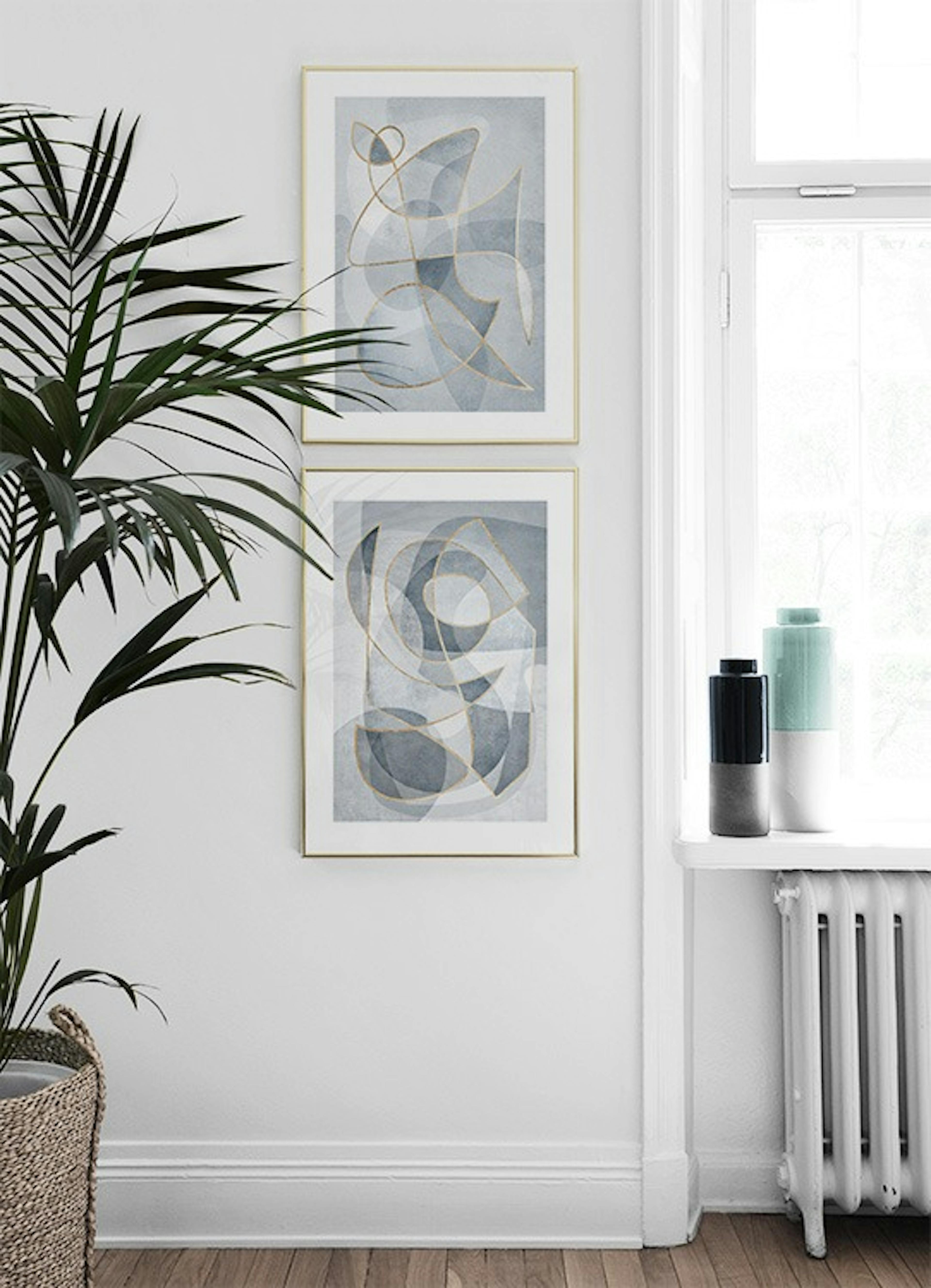 Abstract gold gallery wall