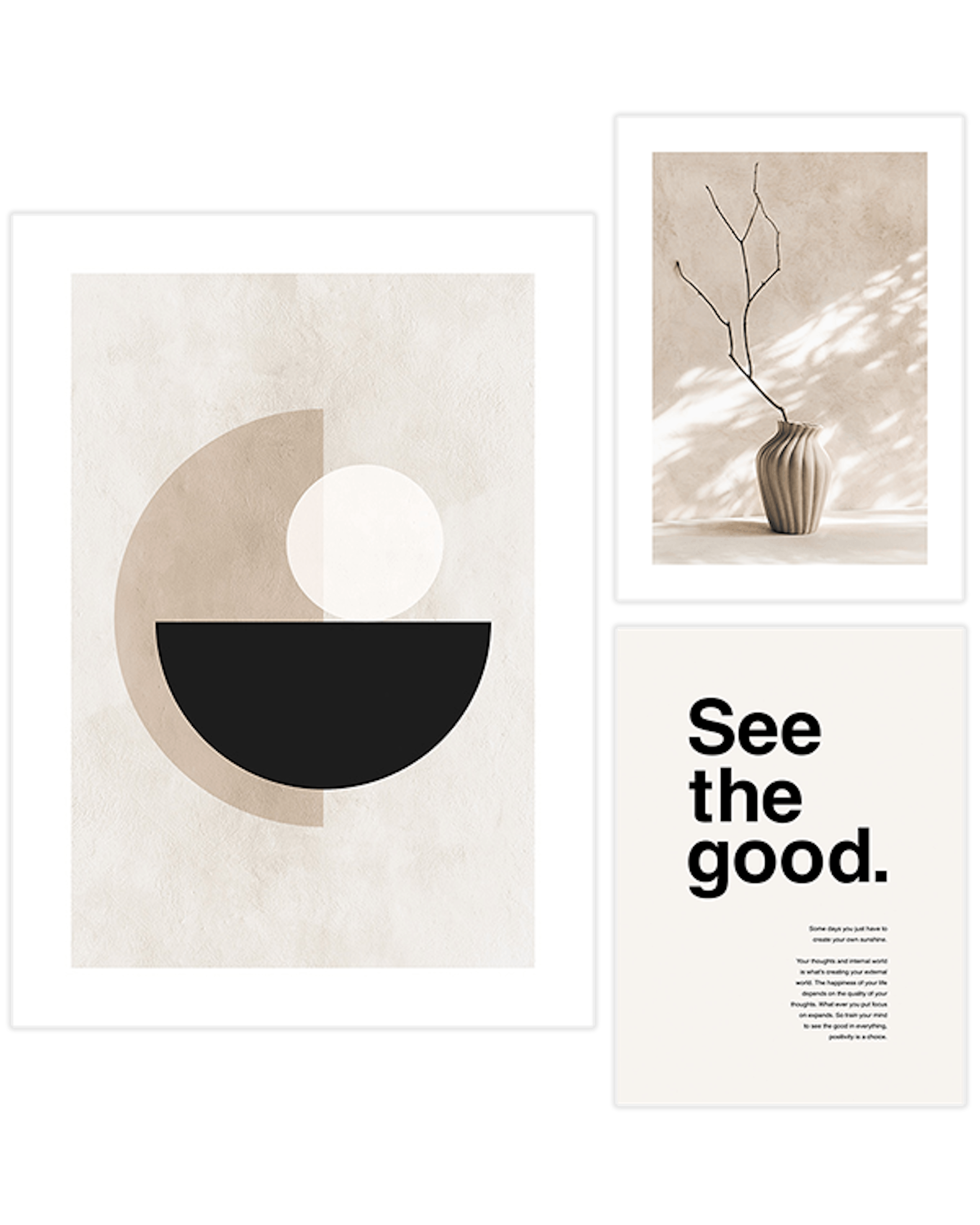 Elegant Beige Trio Plakatpakke