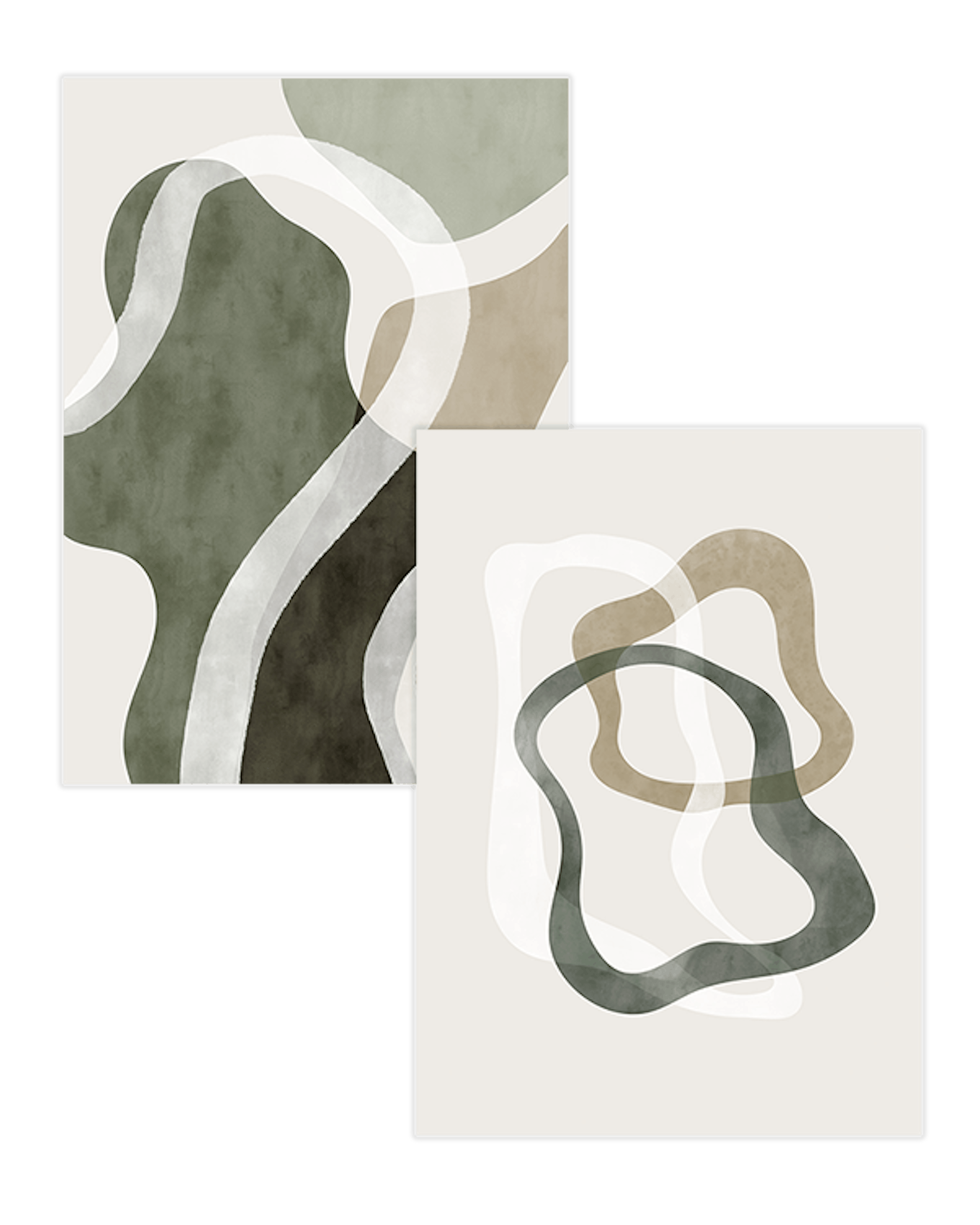 Abstract Green Shapes Duo Plakat pakker
