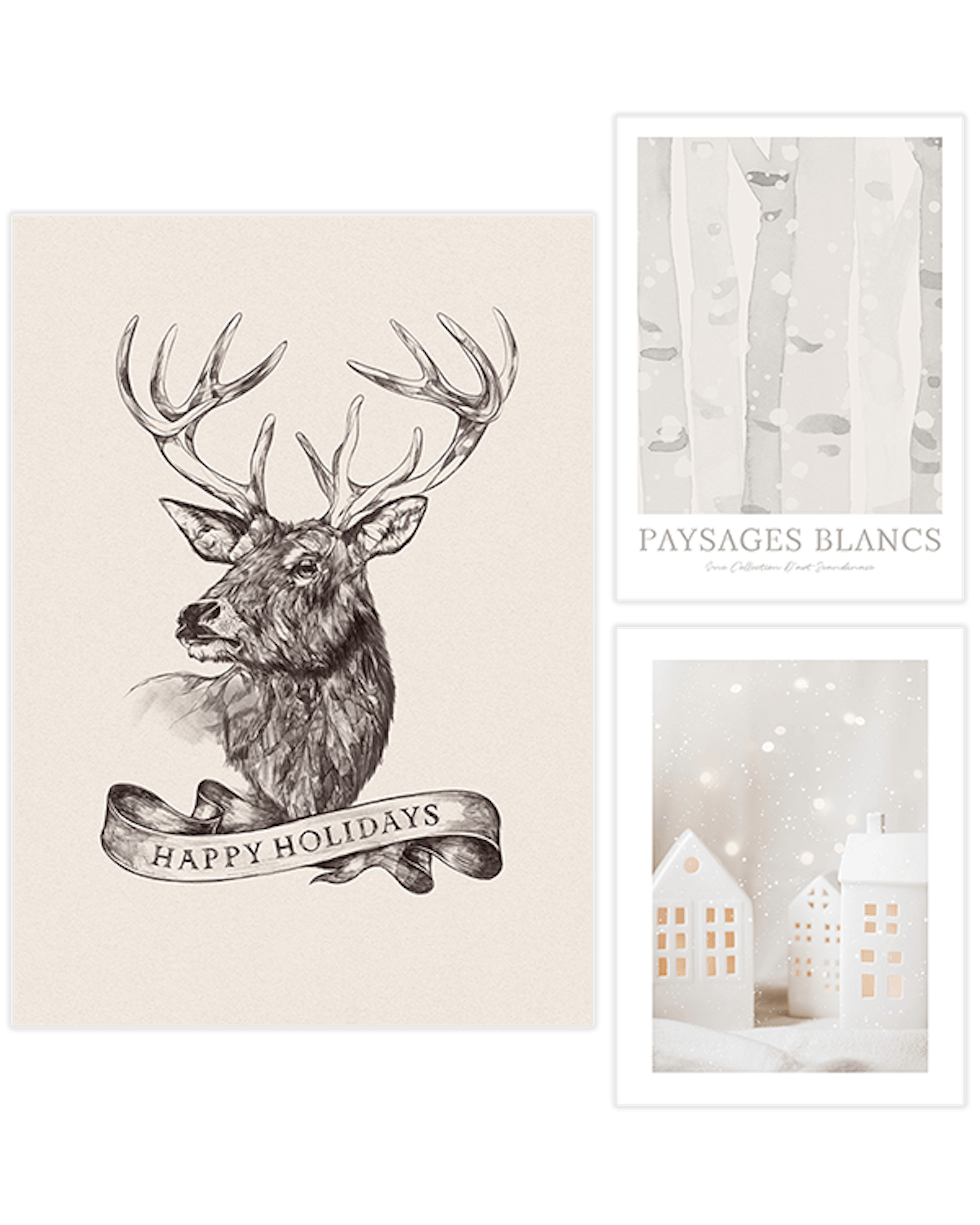 Beige Holiday Trio Lot de posters