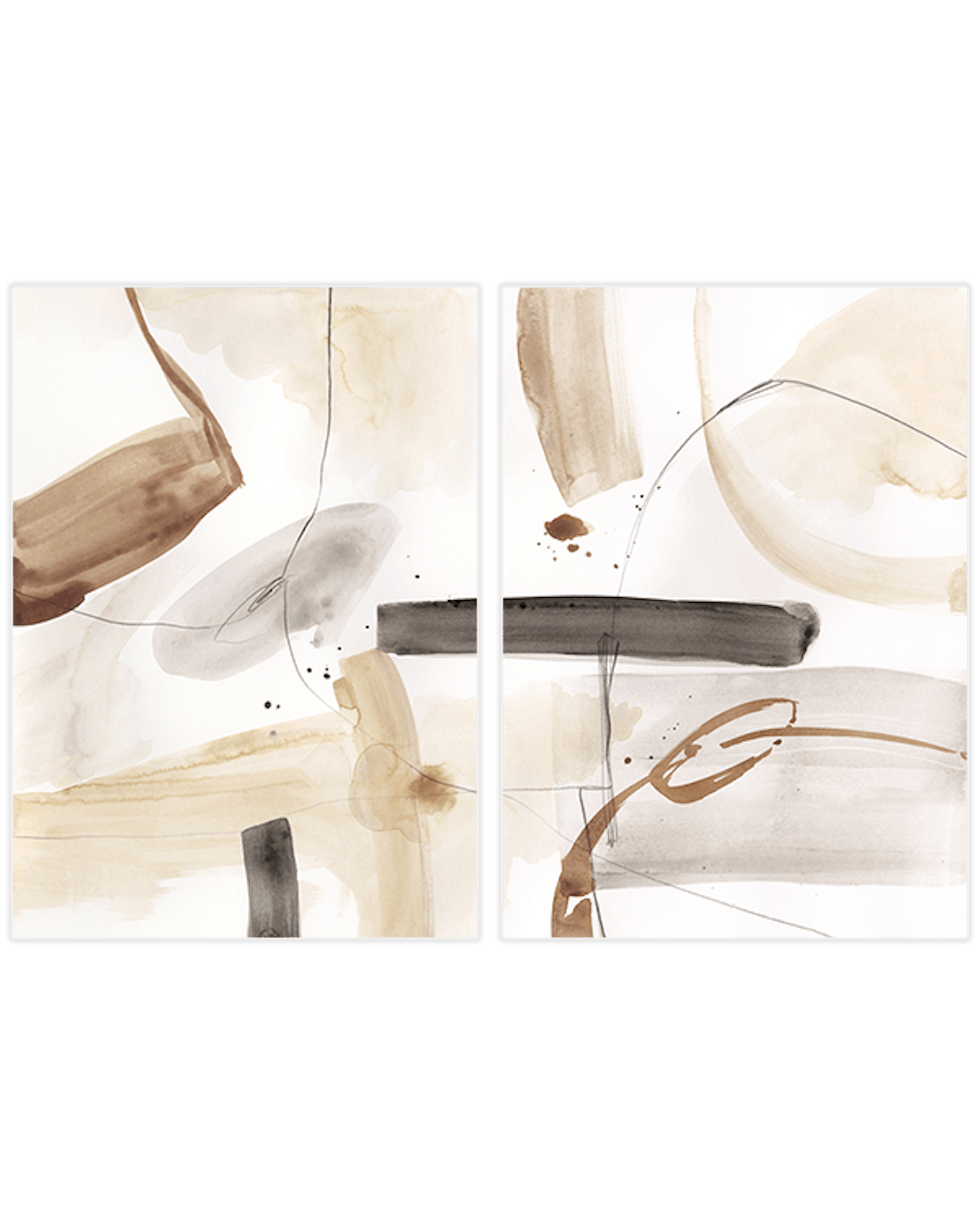 Beige Watercolor Duo Poster pack