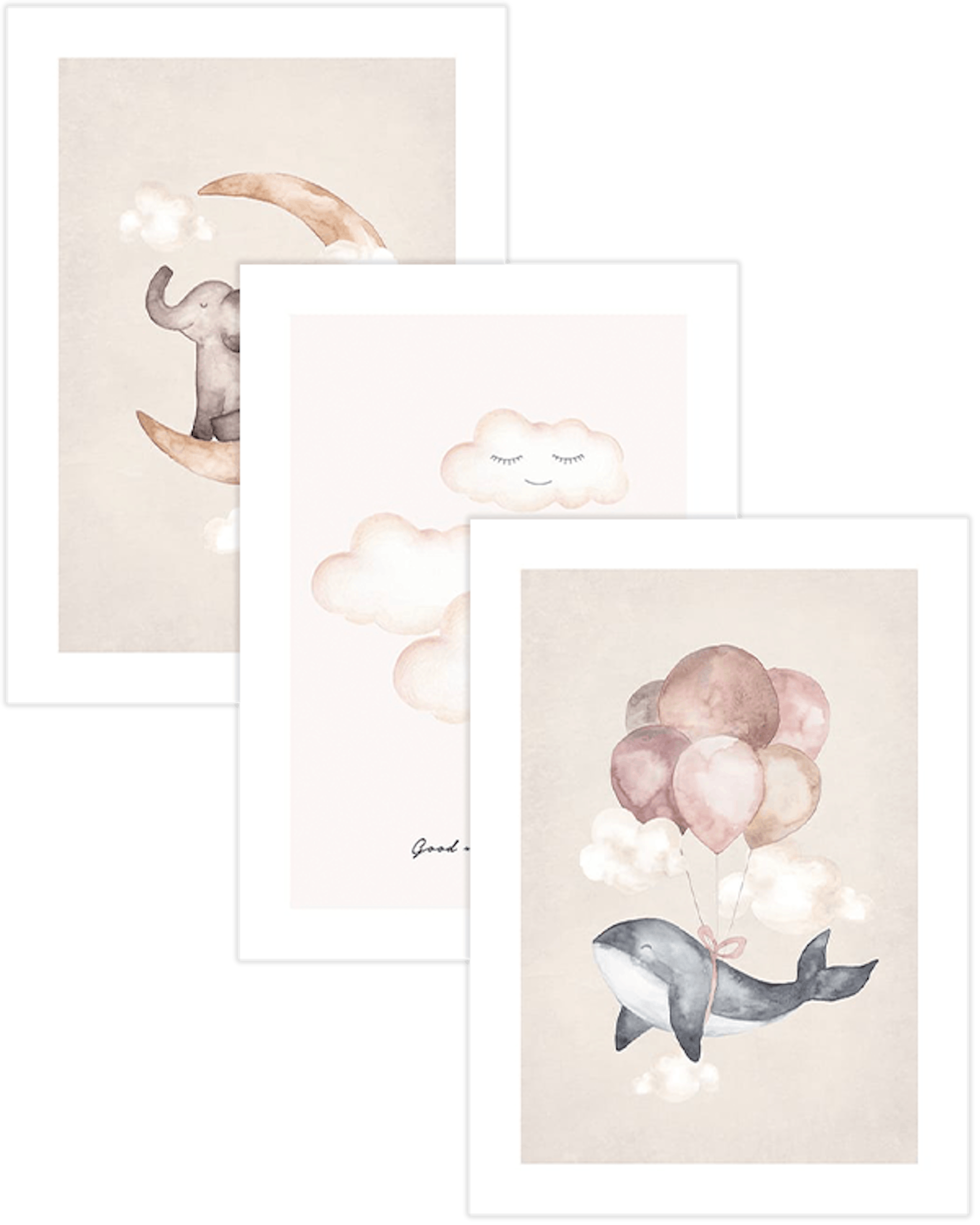 Dreaming Elephant Trio Poster pack
