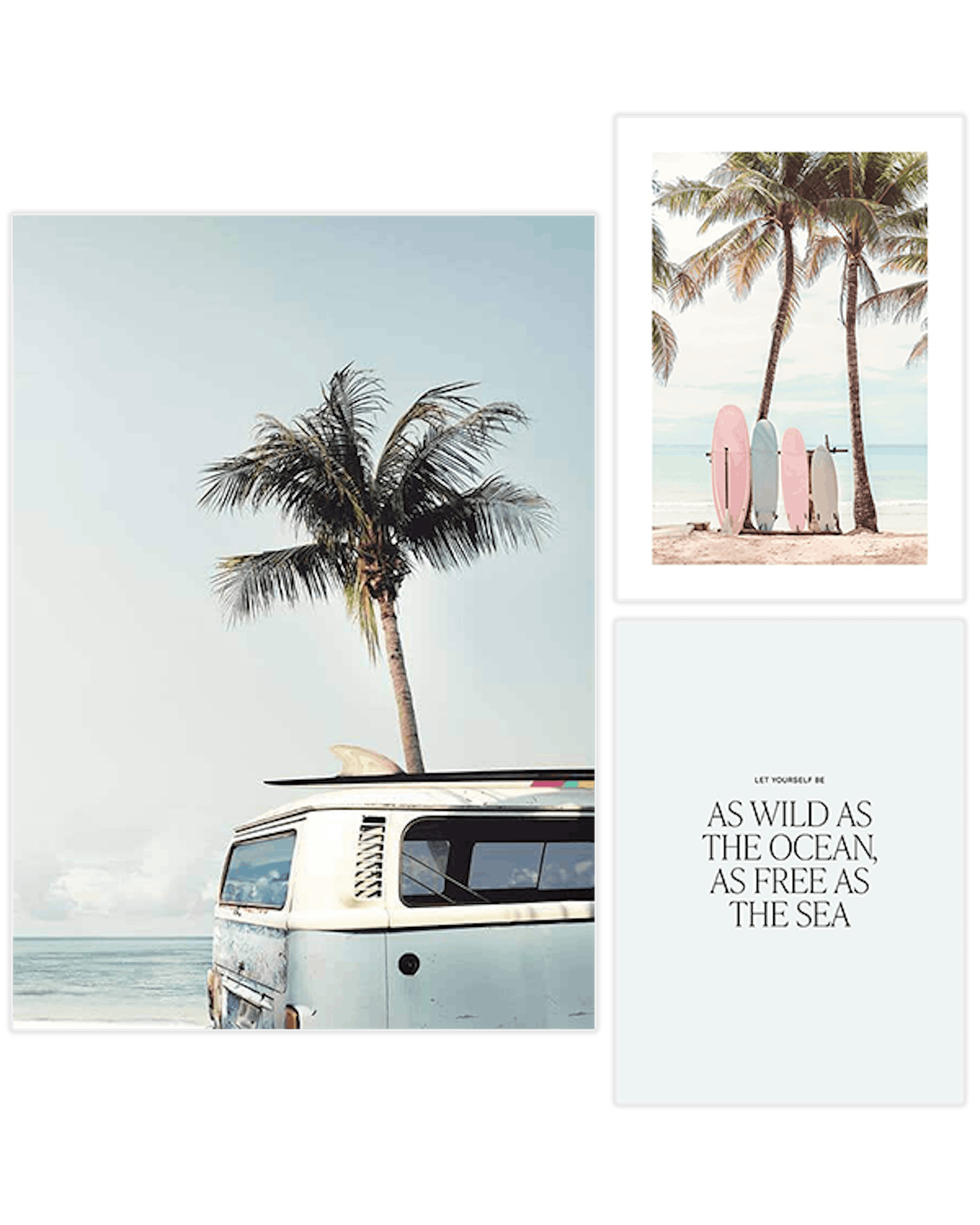 California Surf Trio Poster pack