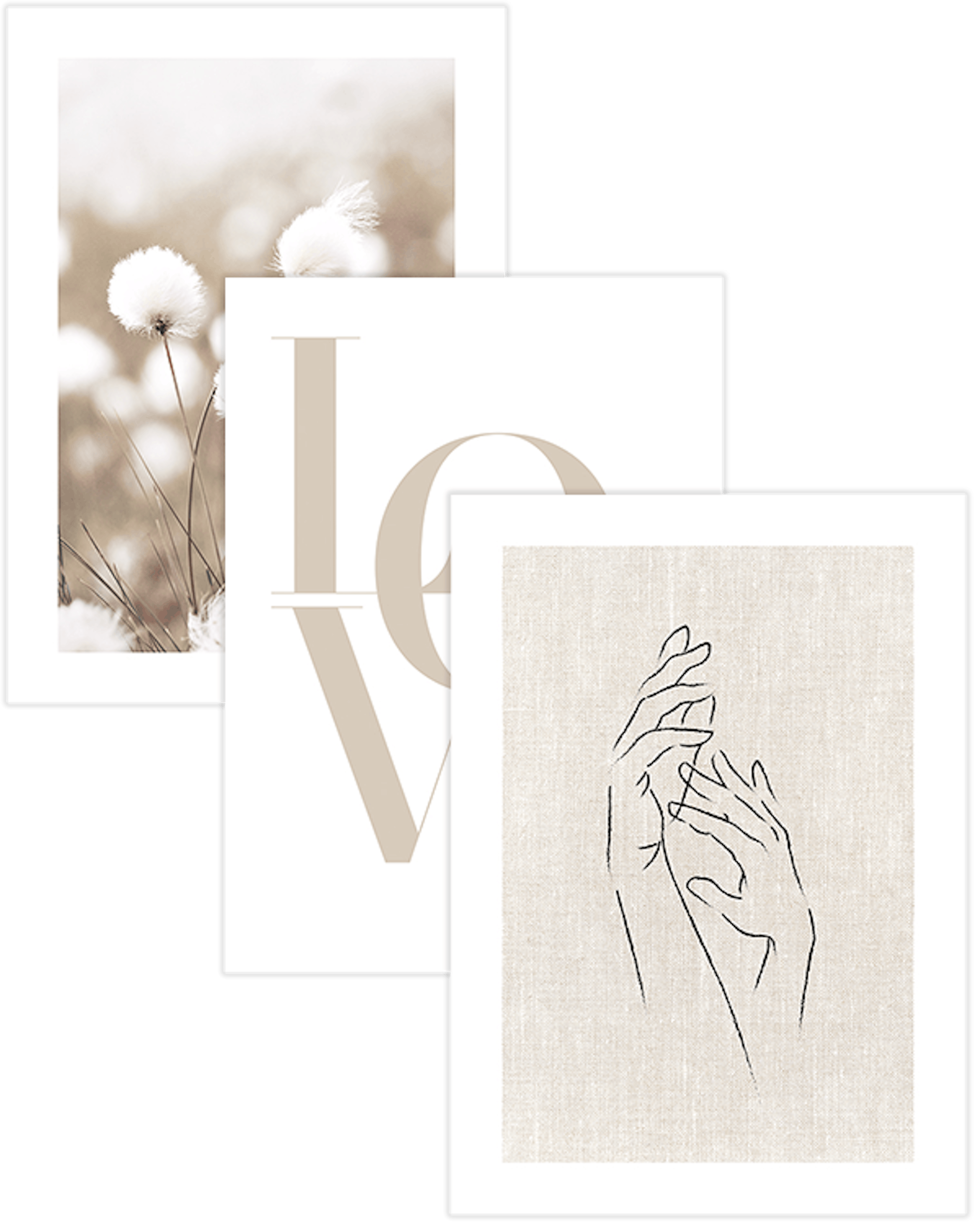 Soft Beige Trio Postersets