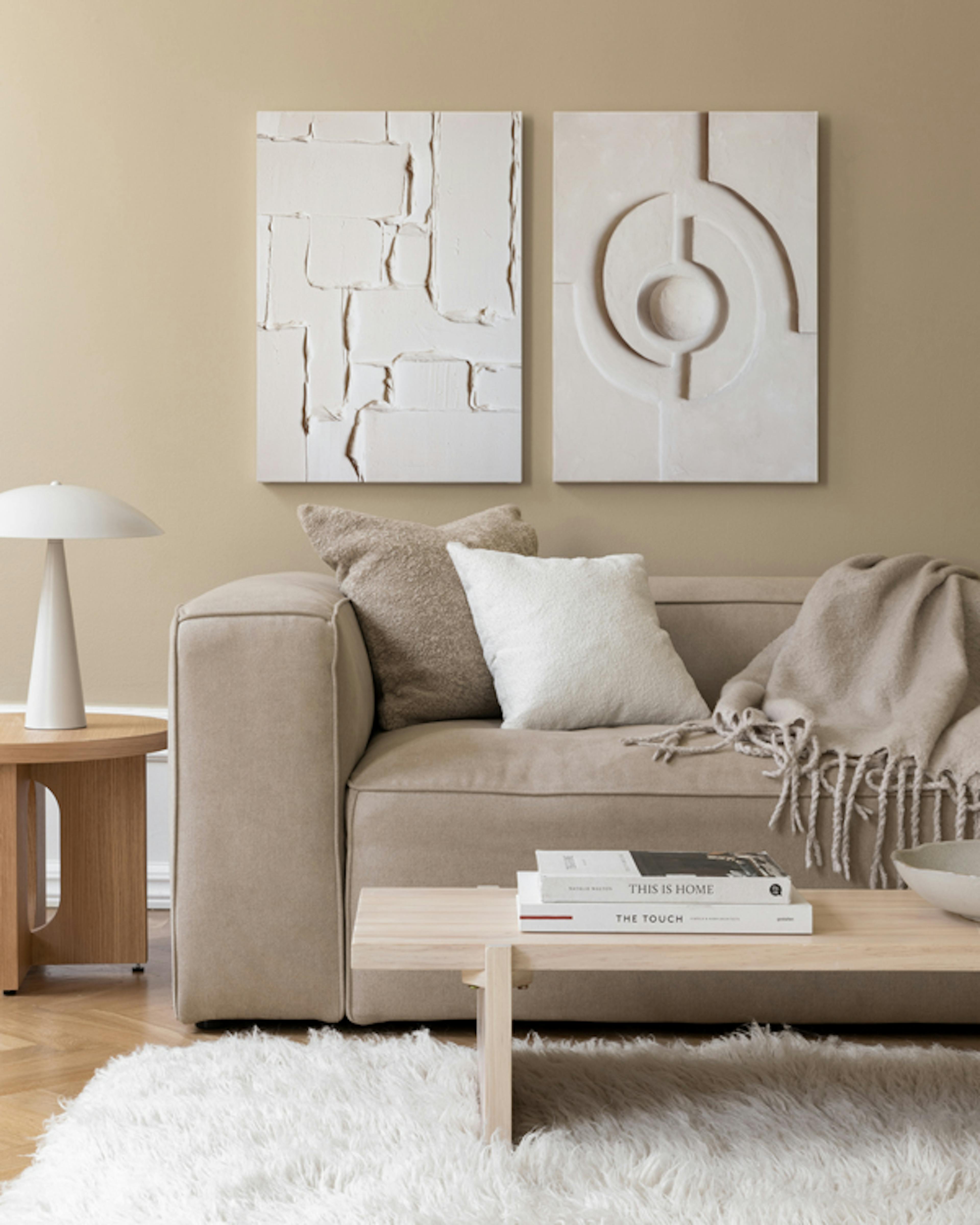 Beige Texture Canvas Duo