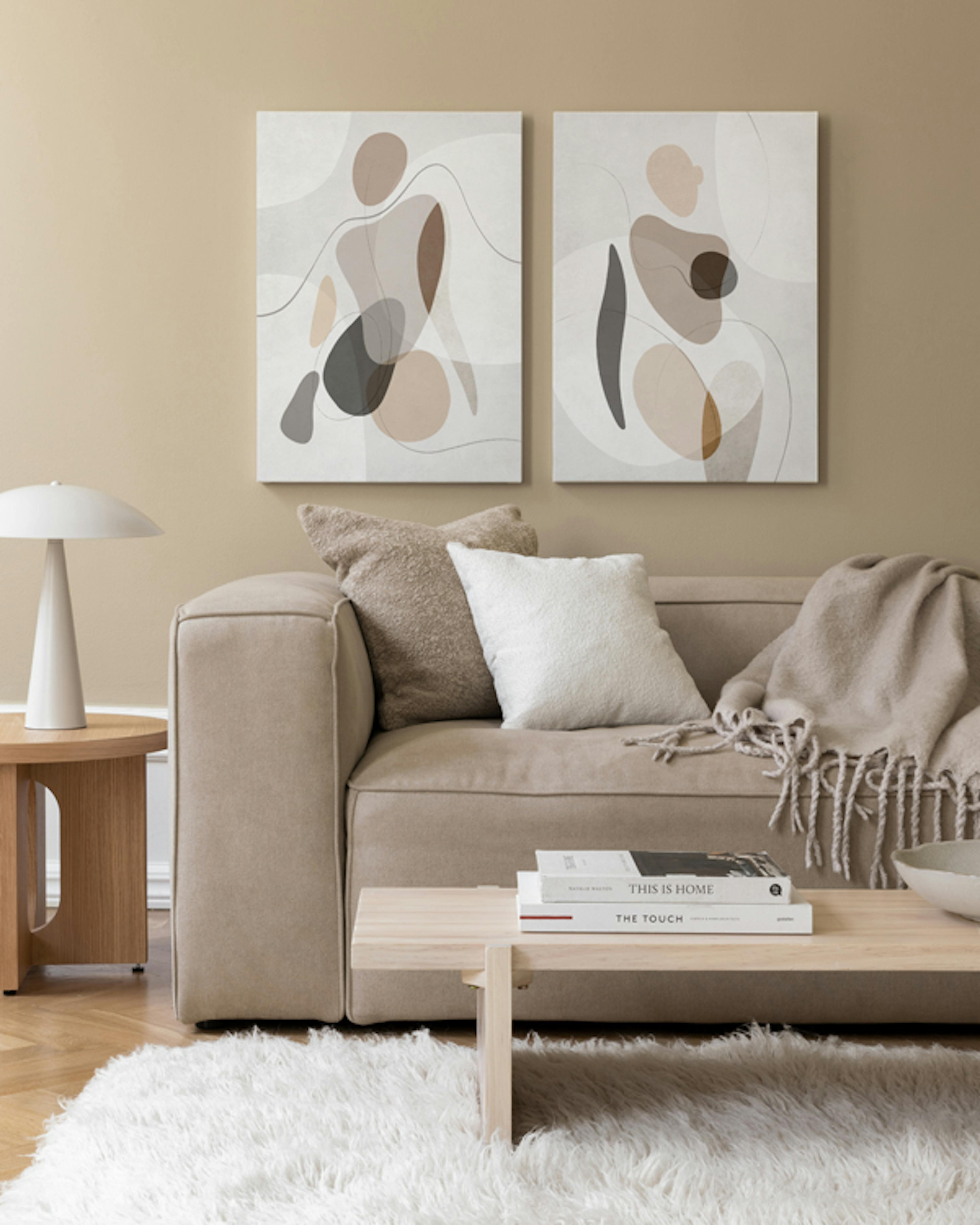 Organic Shapes Figure Leinwandbilder Duo