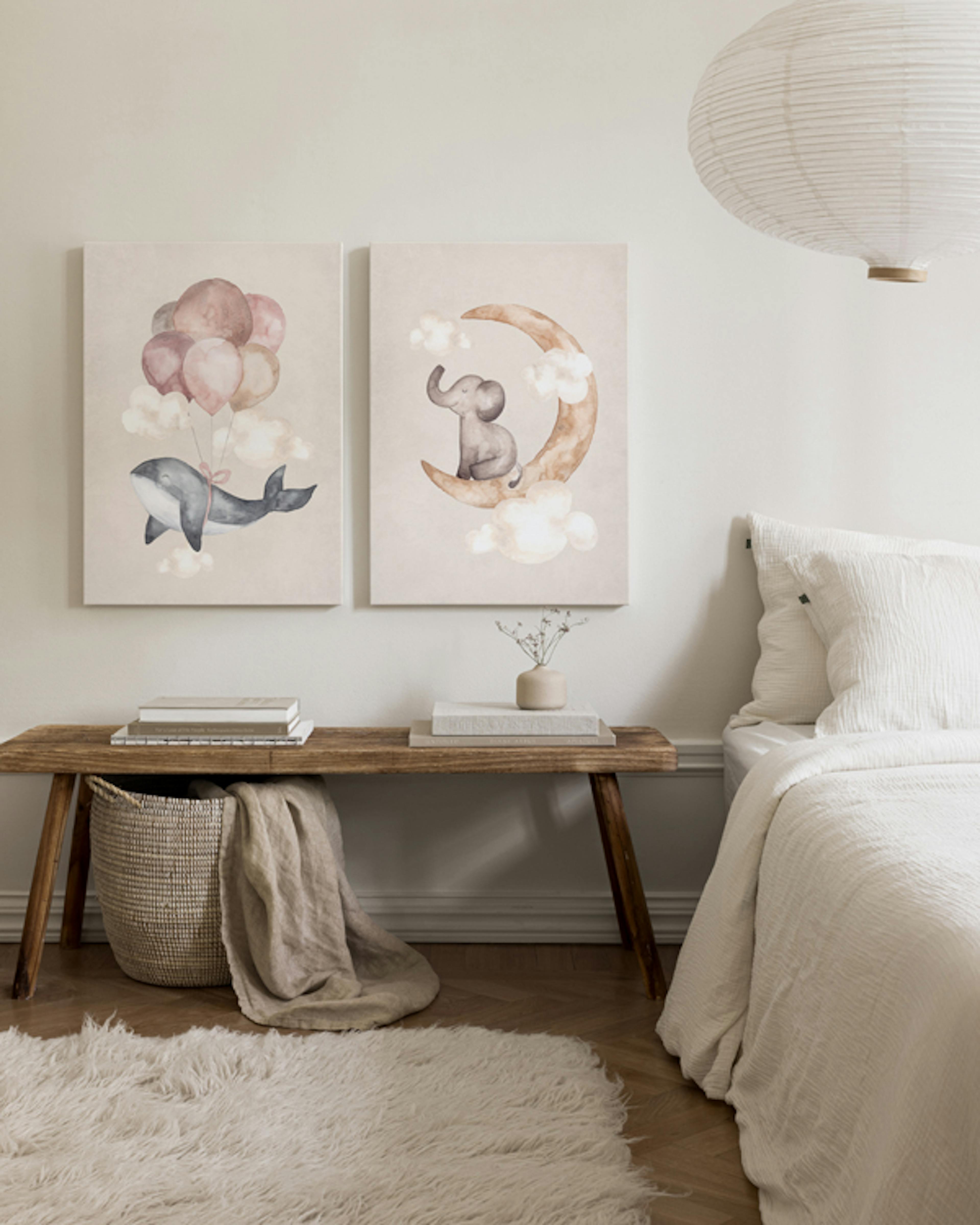 Dreaming Animal Canvas Duo