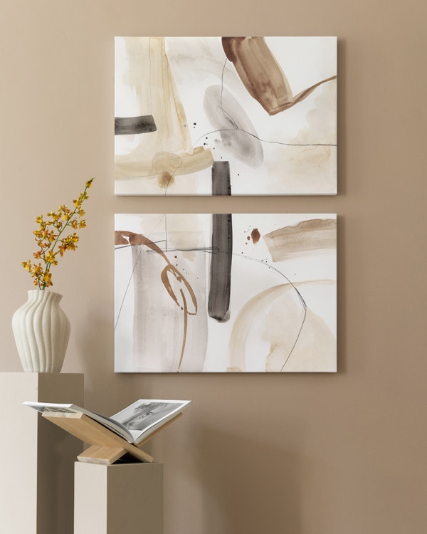 3 Quadri Su Tela Con Paesaggio Acquerello Stile Metà Secolo | Decorazione Da Parete Rustica 40,6x61 Cm | Stampe Artistiche Per Soggiorno