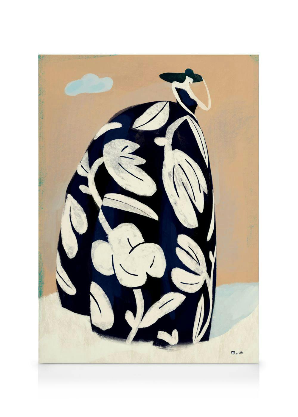 Canvas Prints Marco Marella - Black Dress Canvas (30x40 cm - Oak Frame)