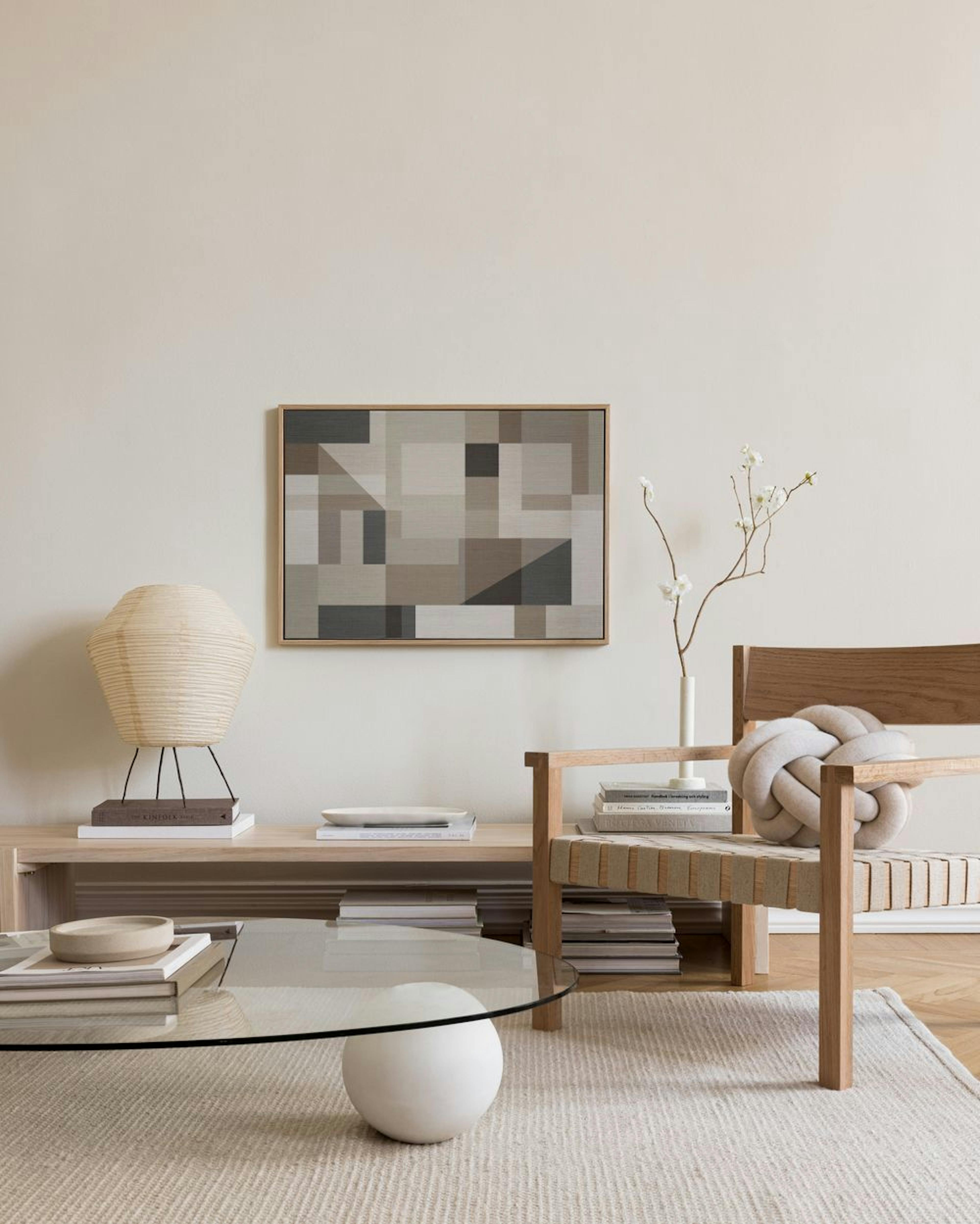 Linen Block Shapes No1 Stampa su Tela