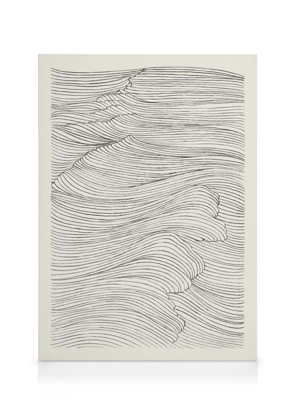 Canvas Prints Waves in Line Canvas (30x40 cm - Oak Frame)