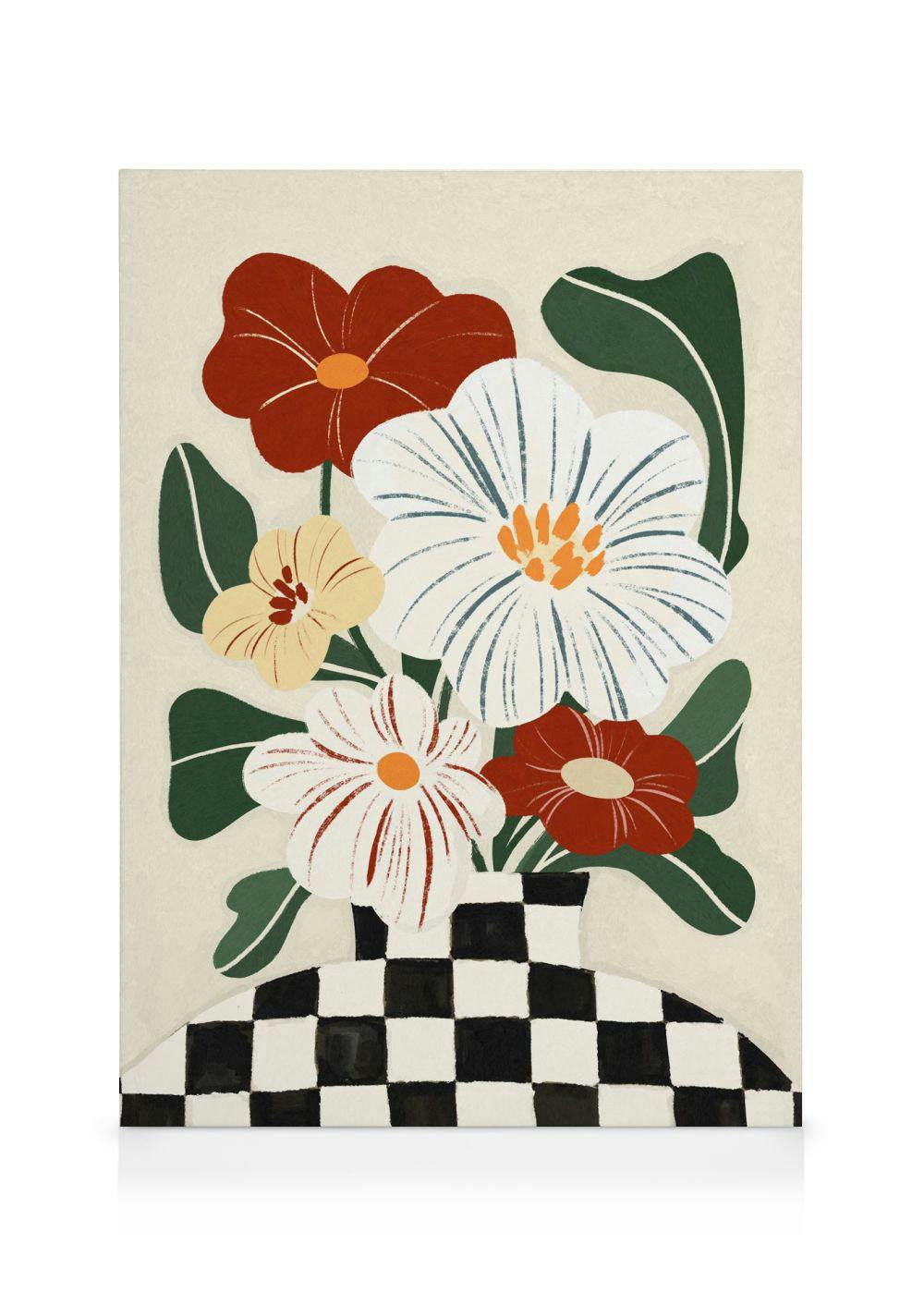 Canvas Prints Chess Bouquet Canvas (30x40 cm - Oak Frame)