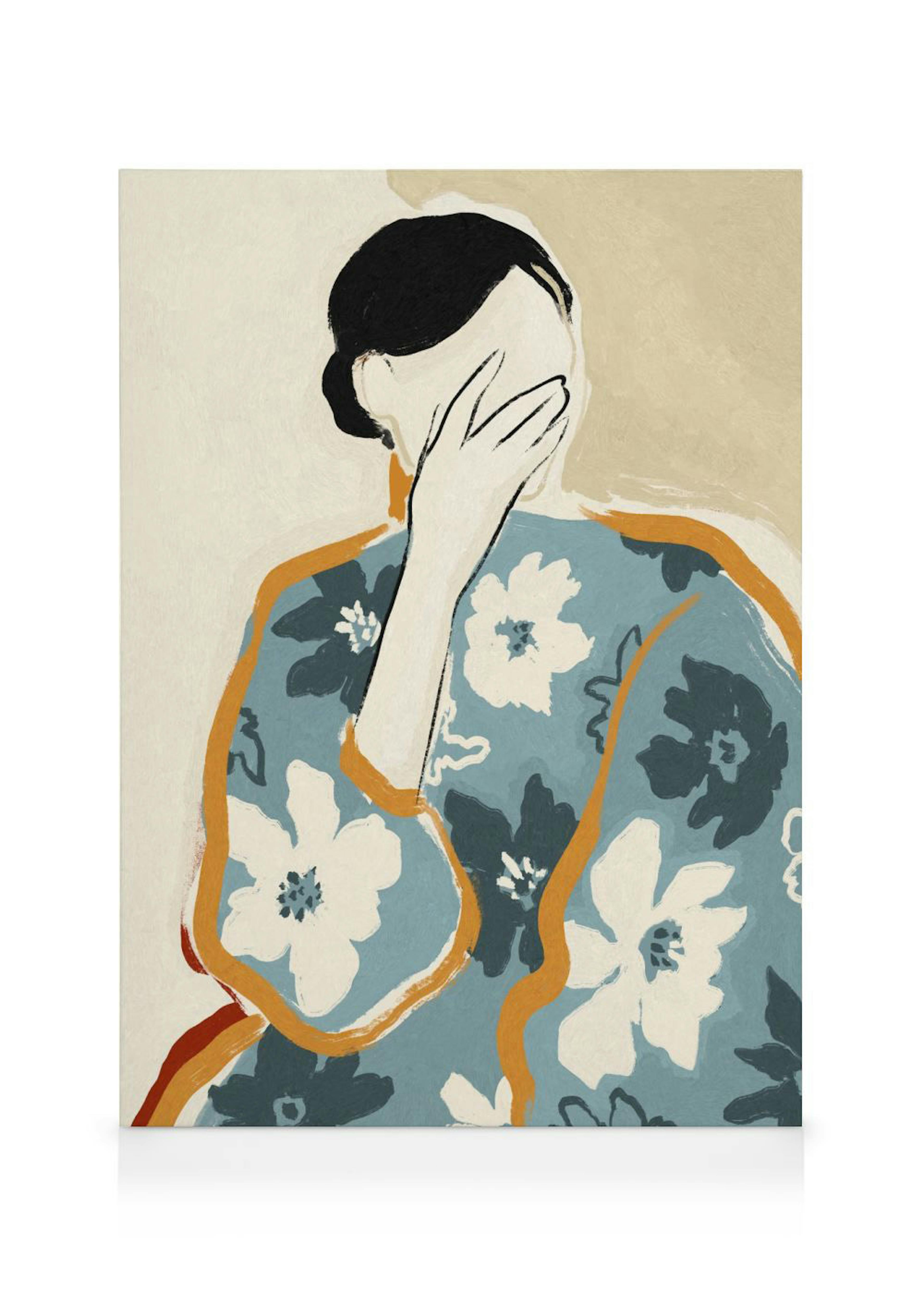 Woman in Floral Dress Obraz na plátně 0