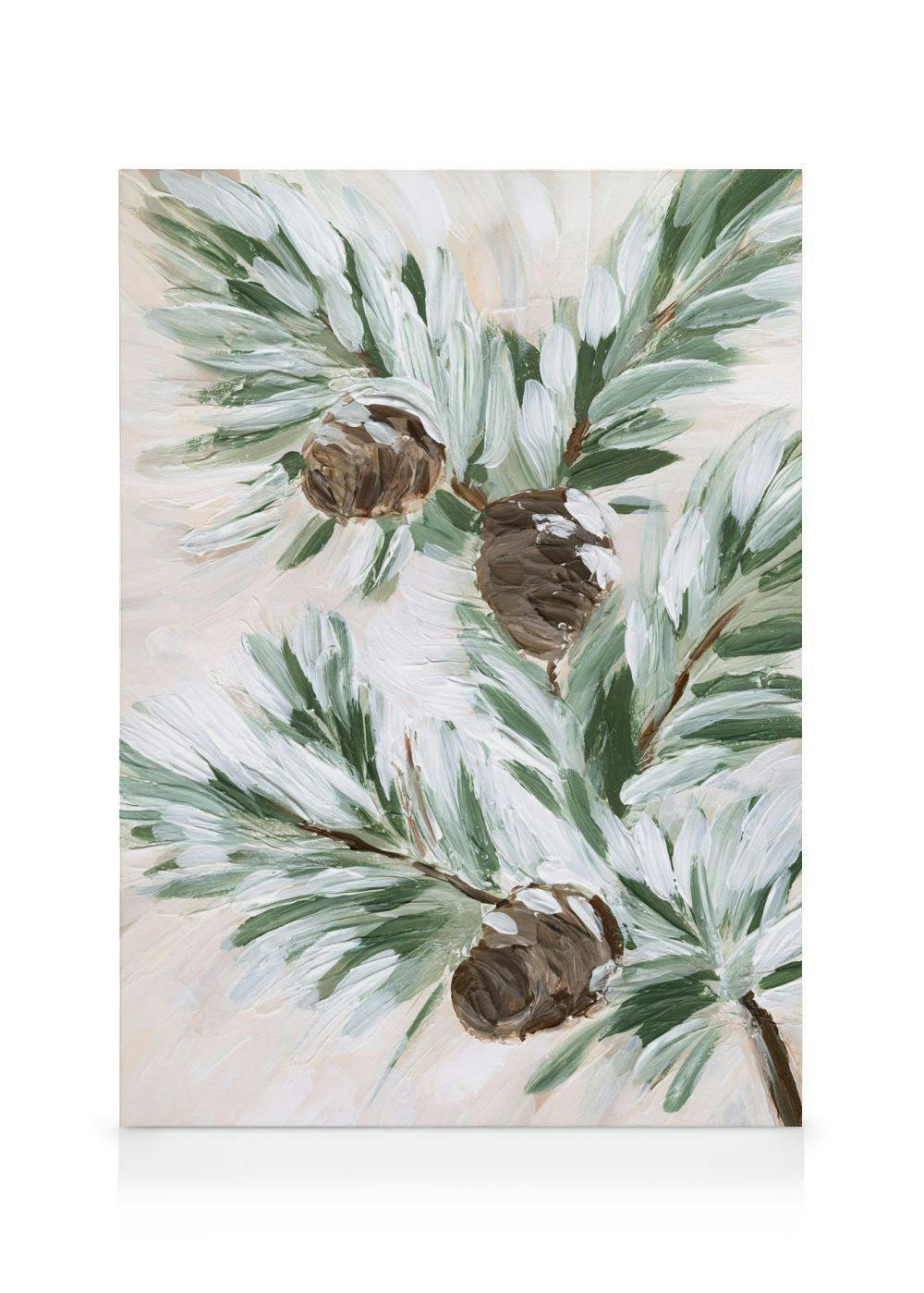 Canvastavlor Winter Branch Canvastavla (70x100 cm - Svart ram)