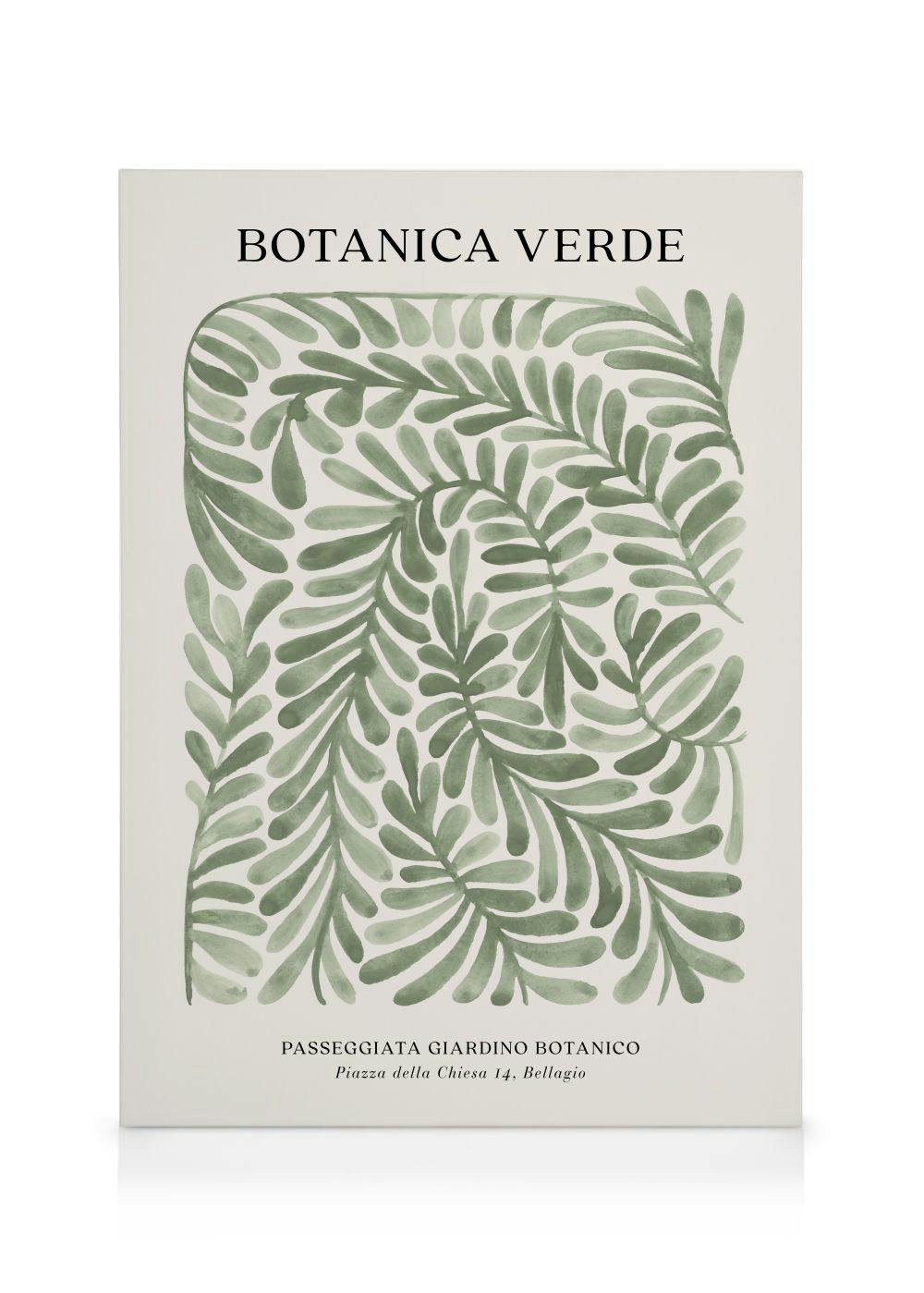 Telas decorativas Botanica Verde Tela (30x40 cm - Moldura Preta)