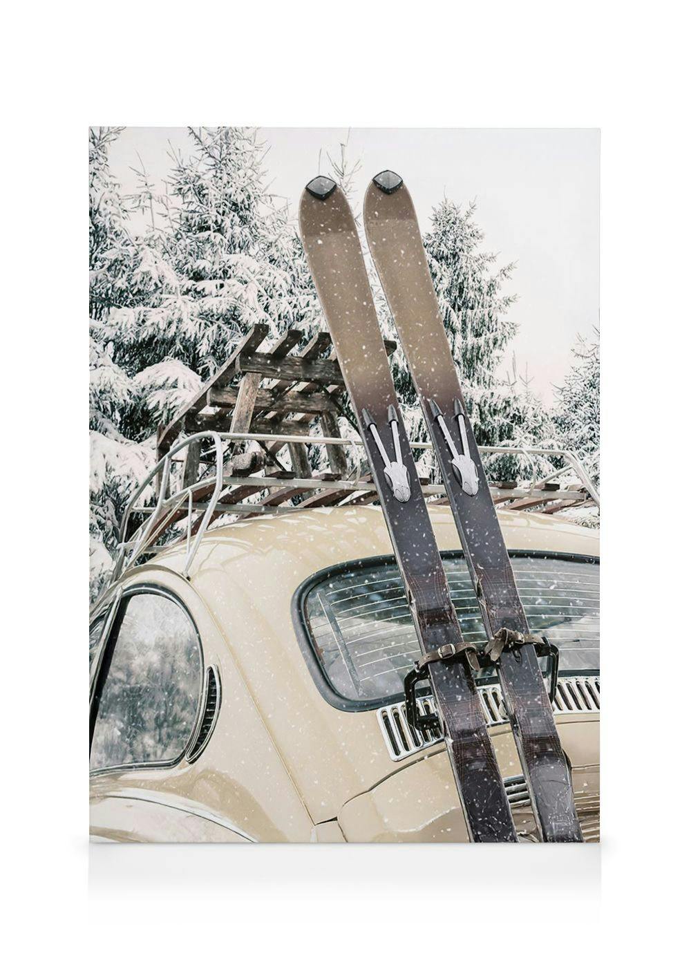Obrazy na płótnie Skis and Snowfall Obraz na płótnie (70x100 cm)