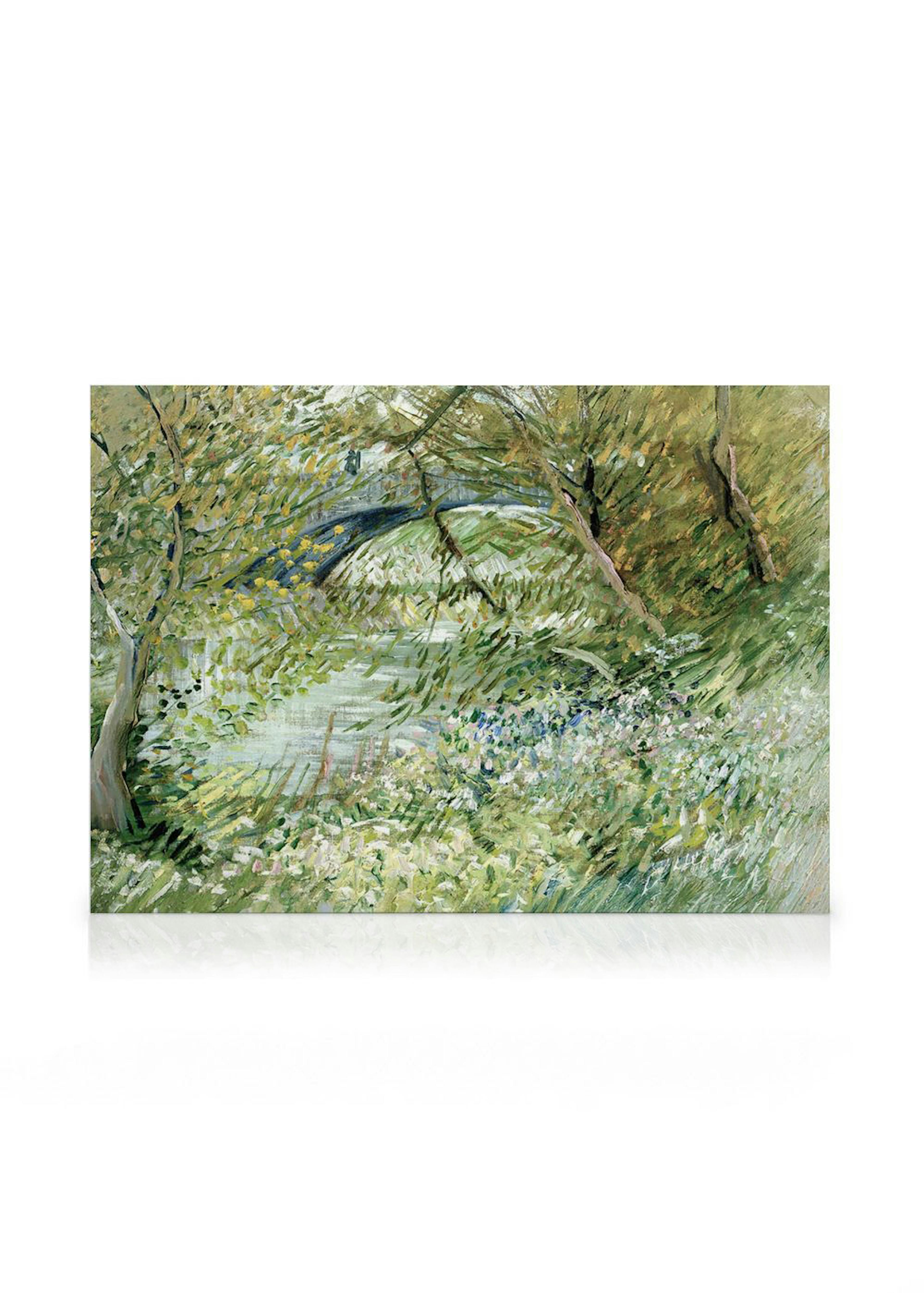 Van Gogh - River Bank in Springtime Landscape Canvastavla 0