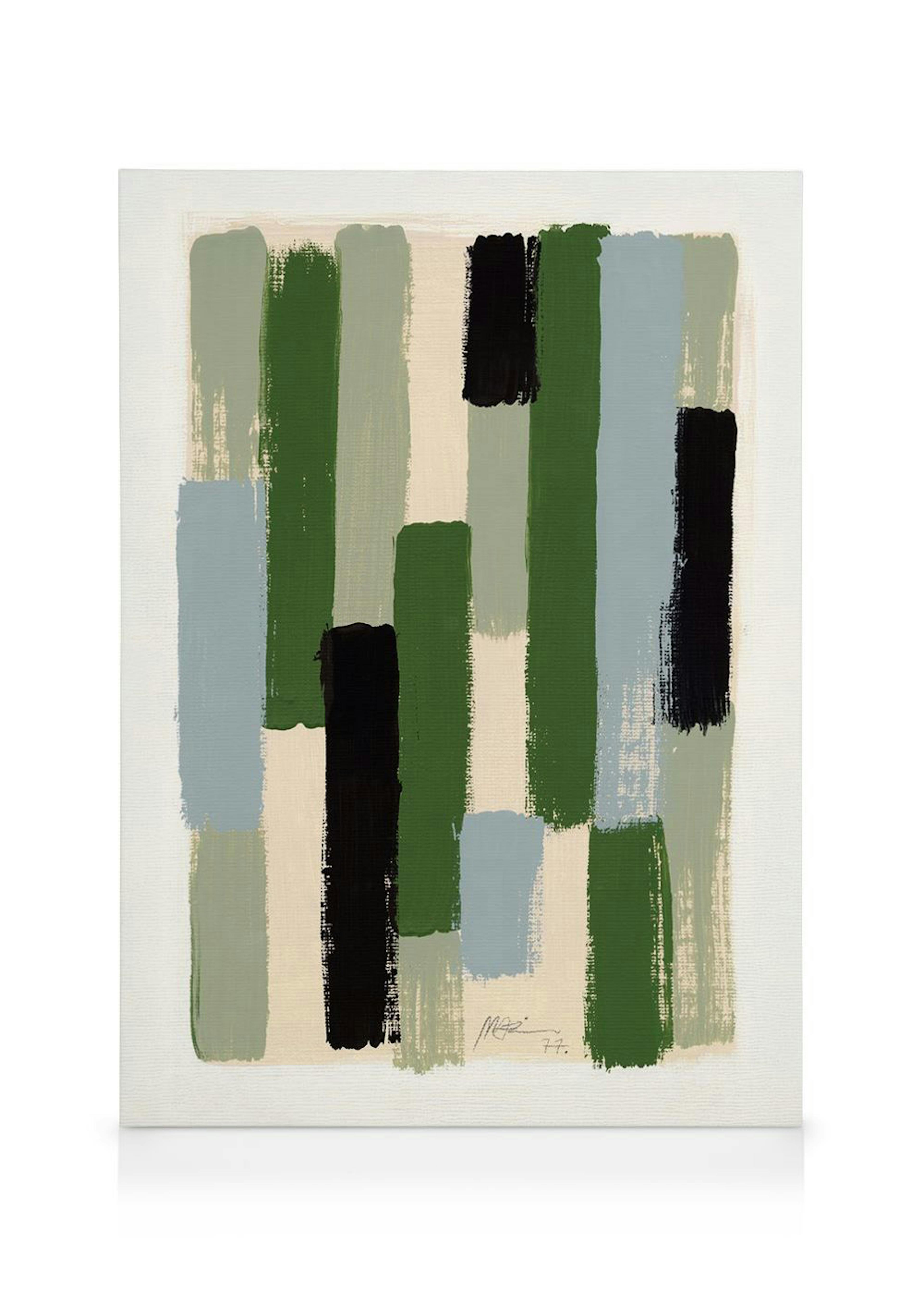 Green Brush Strokes Toile 0