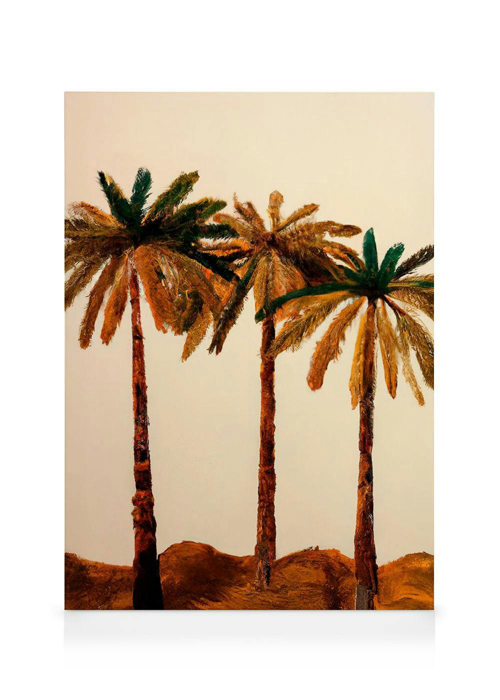 Canvas Prints Merel Takken - Palm Trio Canvas print (100x140 cm - Oak Frame)