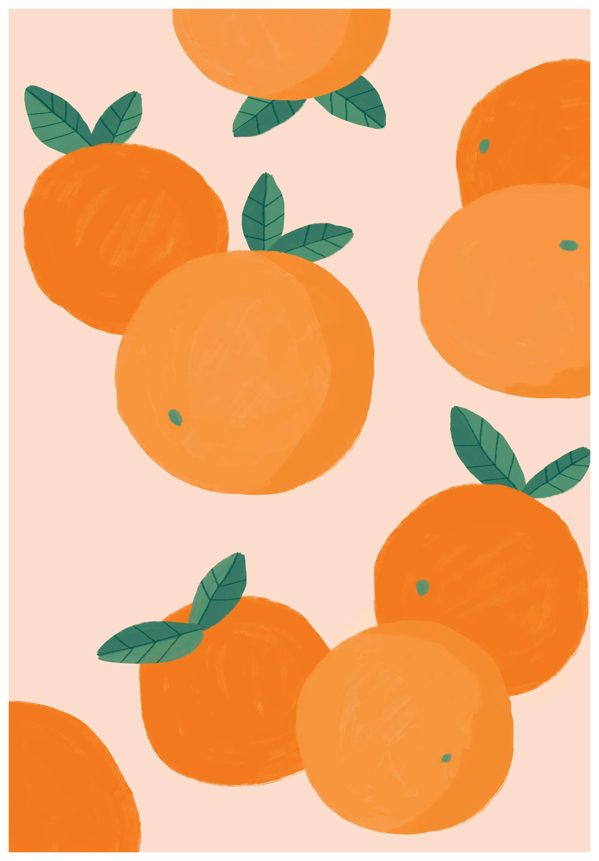 Prints - Oranges Illustration Print (30x40 cm) - Kitchen wall art