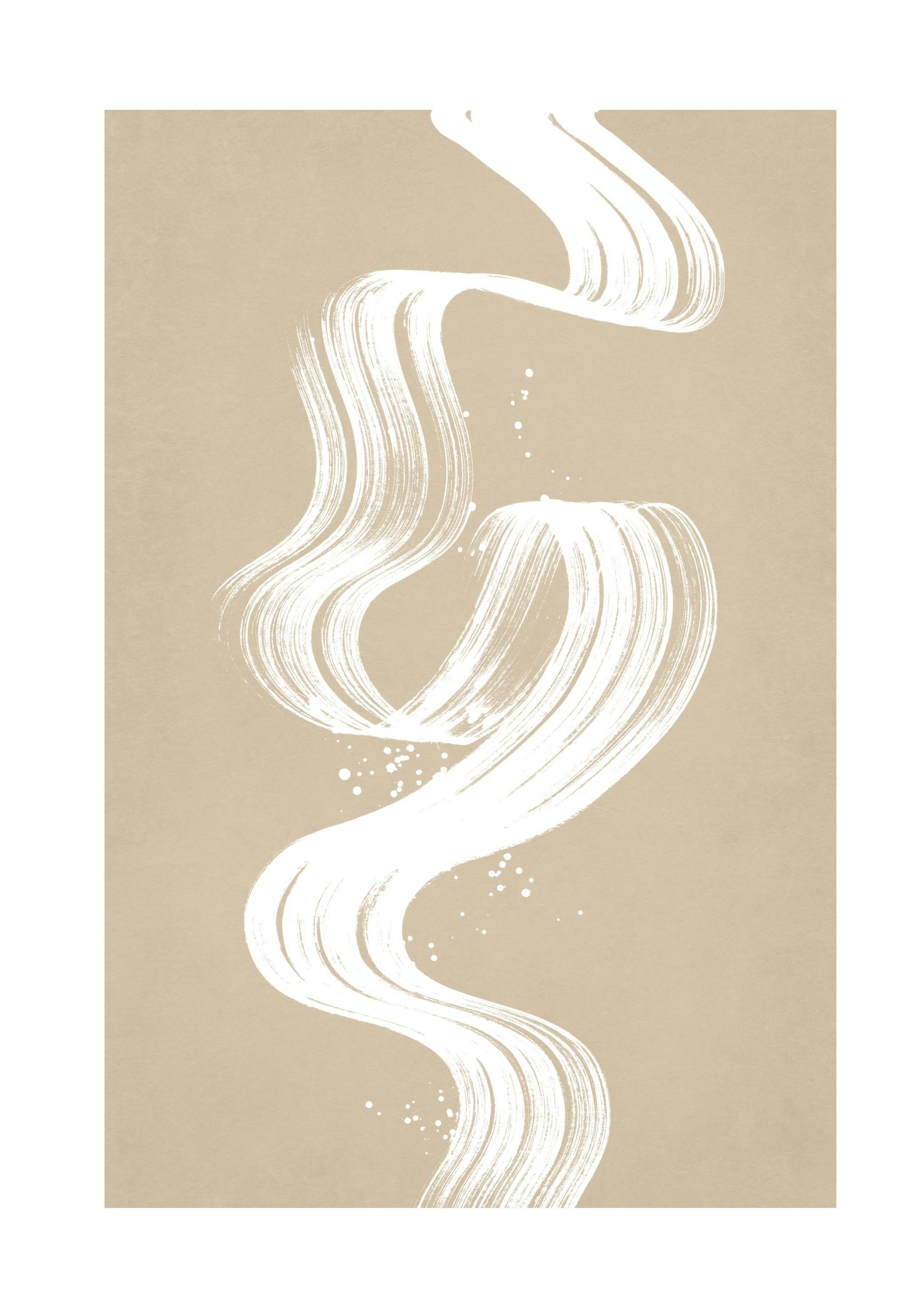 Prints - White Brush Stroke No1 (70x100 cm) - Art prints