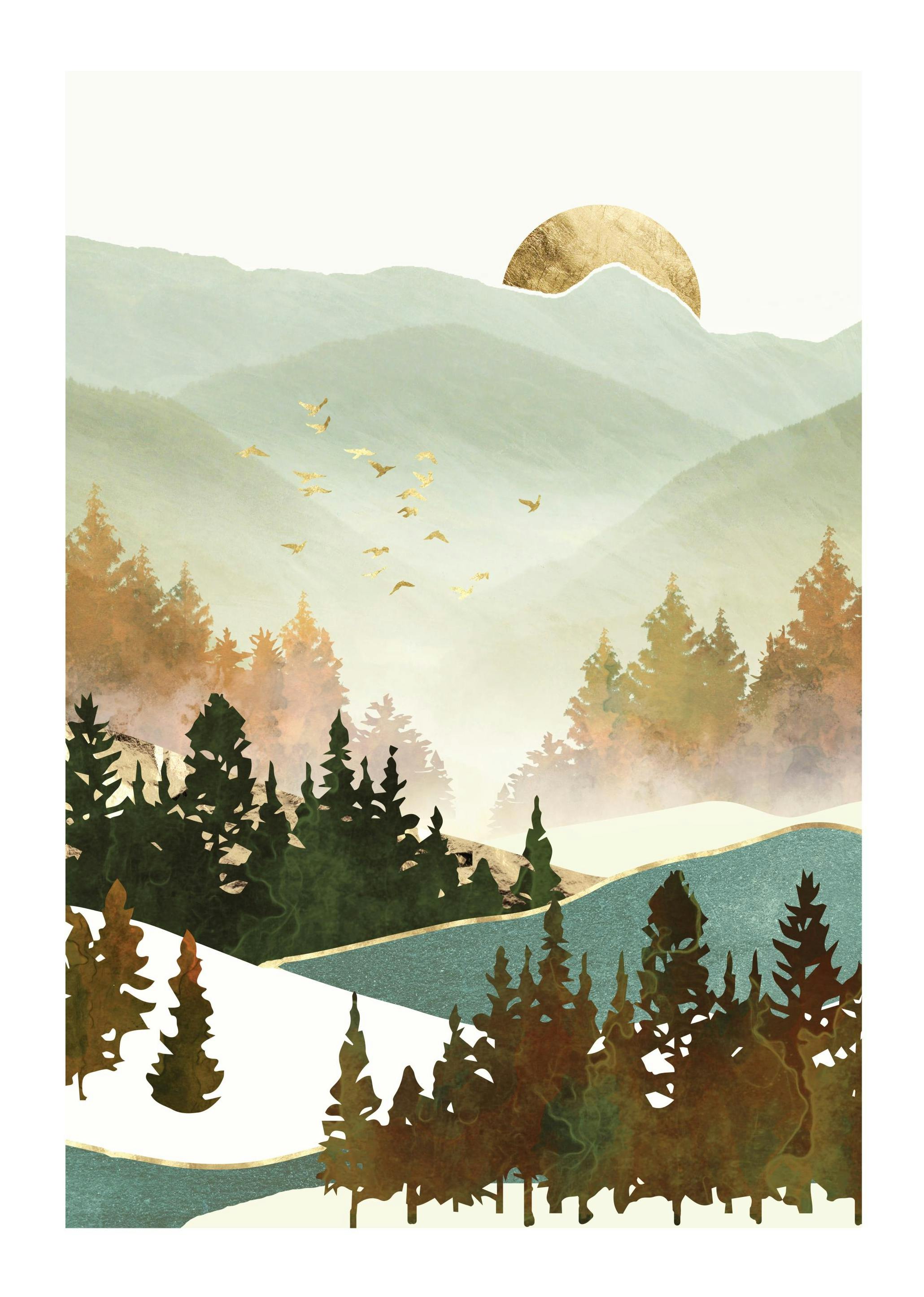 SpaceFrog Designs - Fall Morning Plakat (21x30 cm)- SpaceFrog Designs