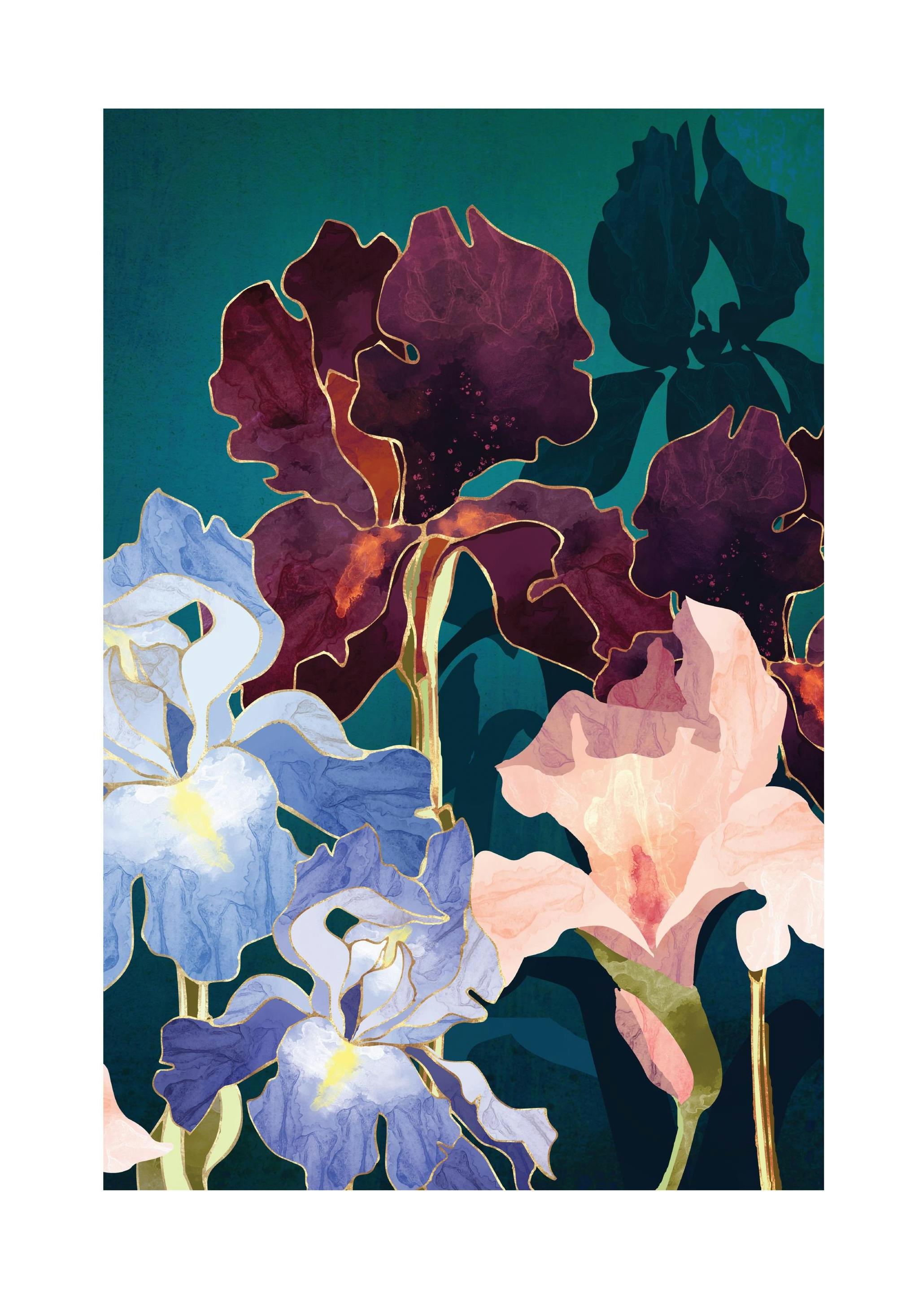SpaceFrog Designs - Iris Abstract Plakat (30x40 cm)- SpaceFrog Designs