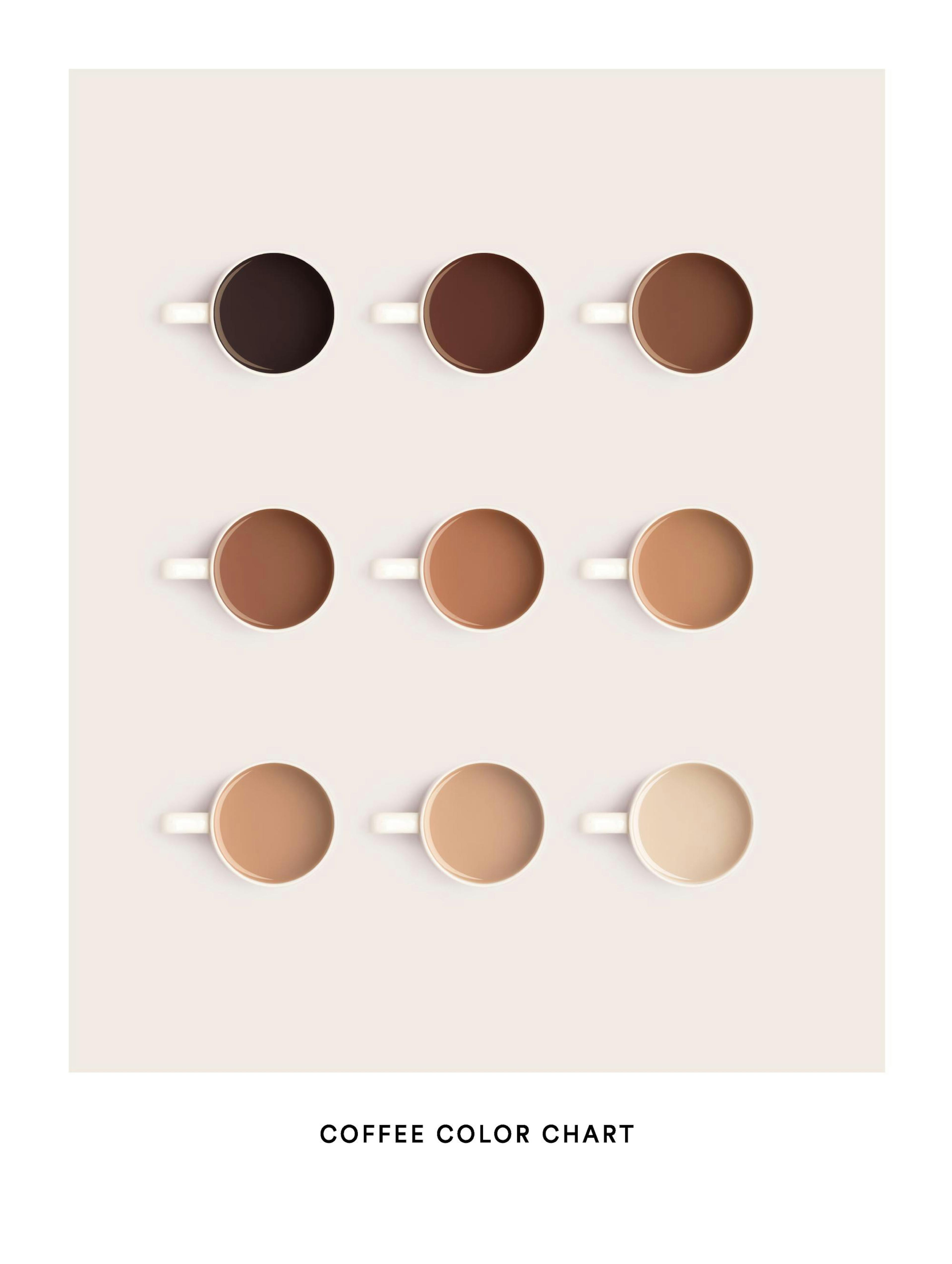 Coffee Color Chart Print