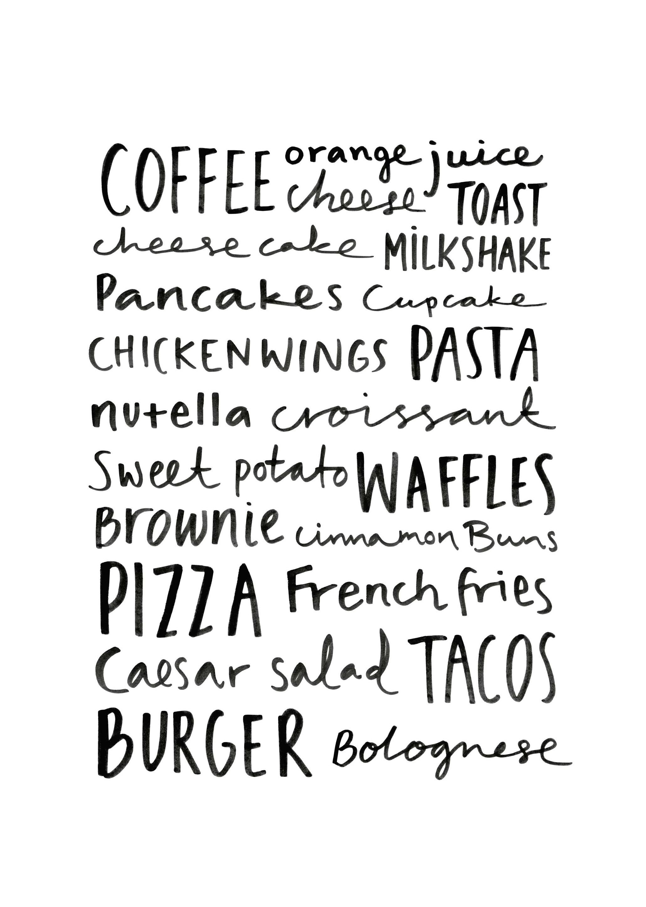 Favorite Food Poster (30x40 cm)- Quadros com texto