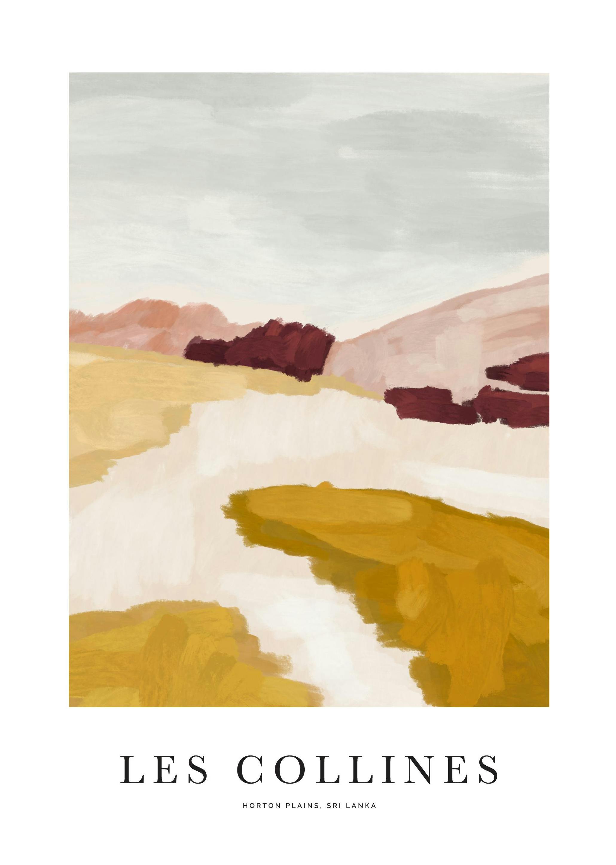 Les Collines No1 Poster (50x70 cm) - Moderne kunst