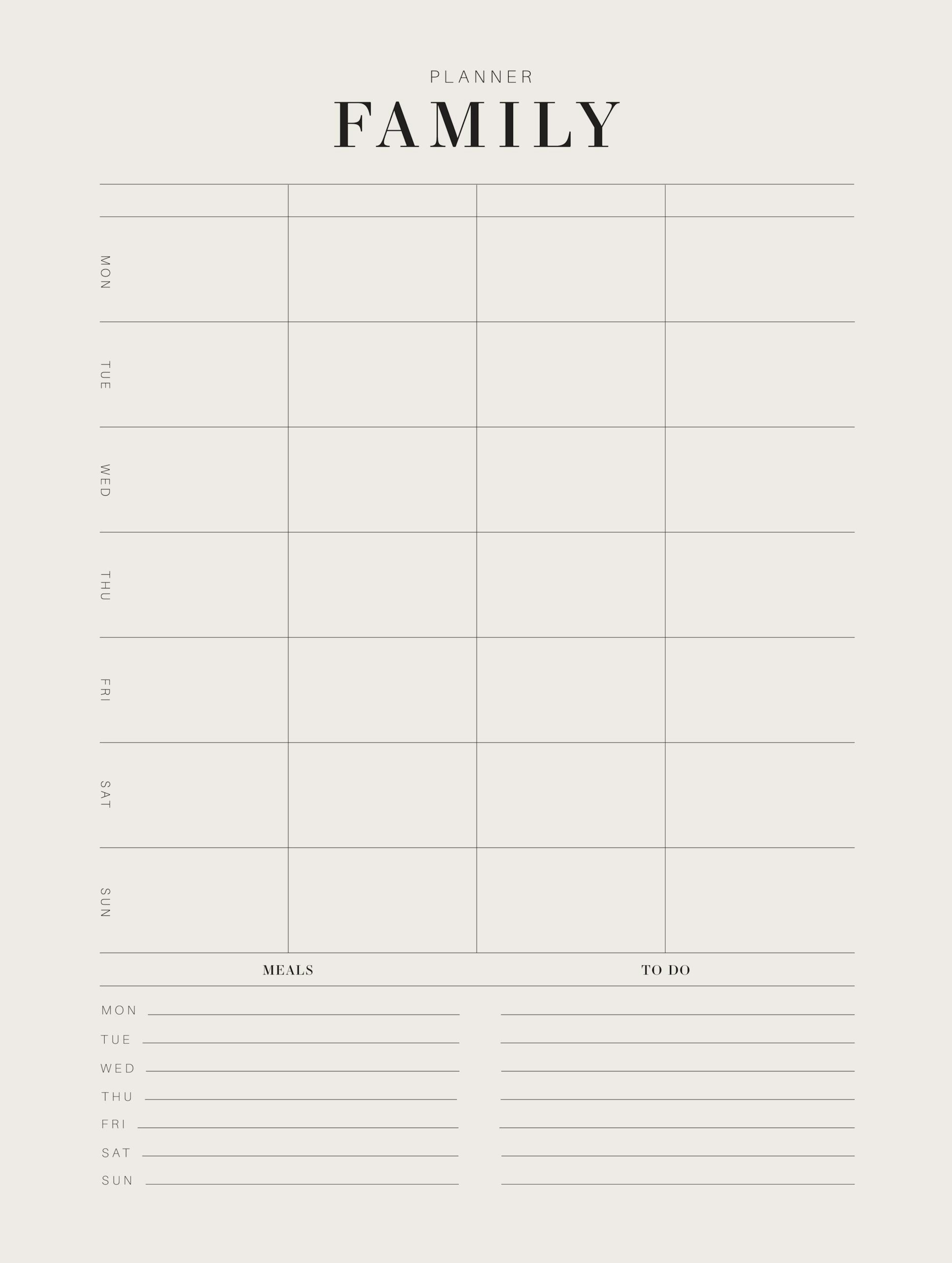 Weekly Family Planner Affiche