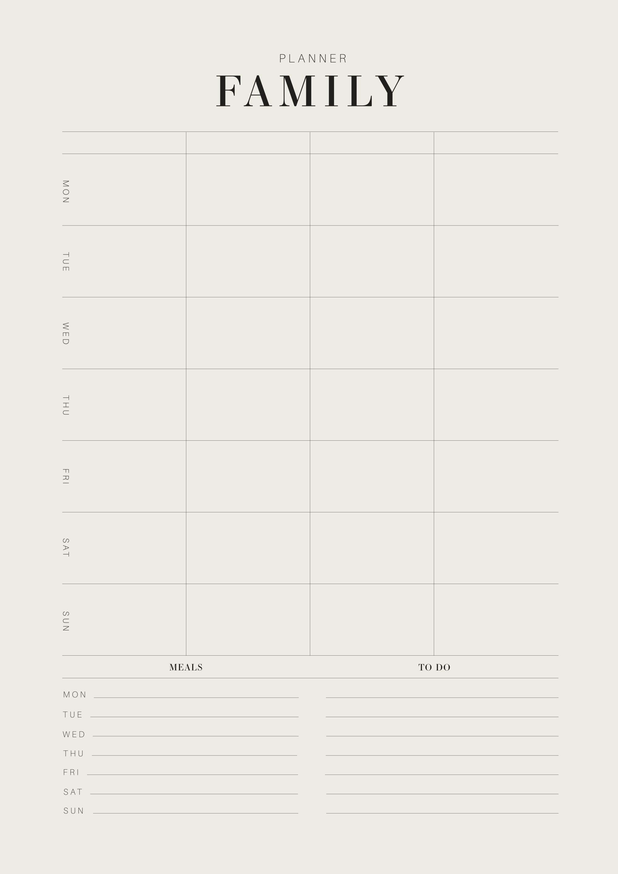 Weekly Family Planner Print 0