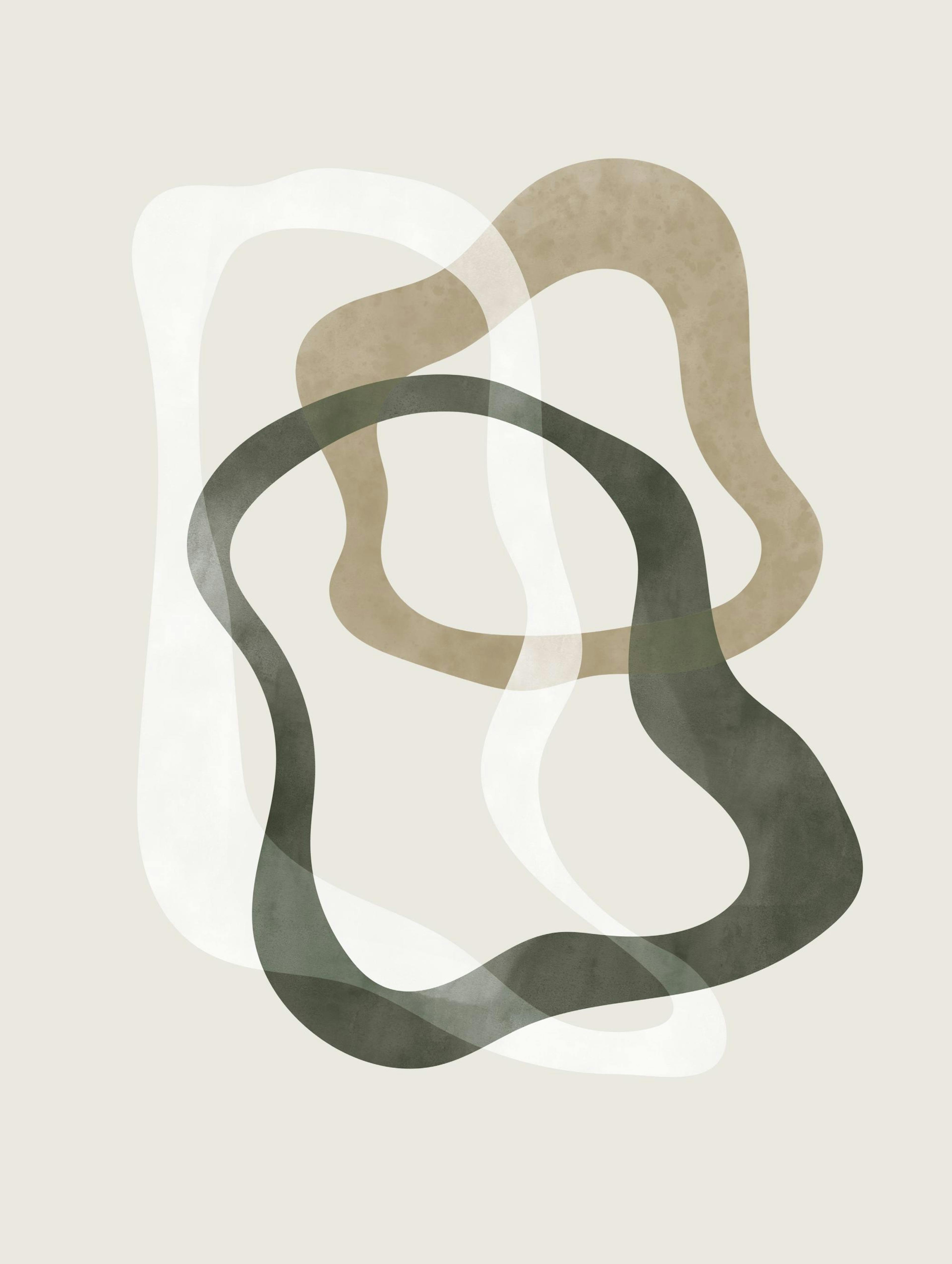 Abstract Green Shapes No2 Print 0