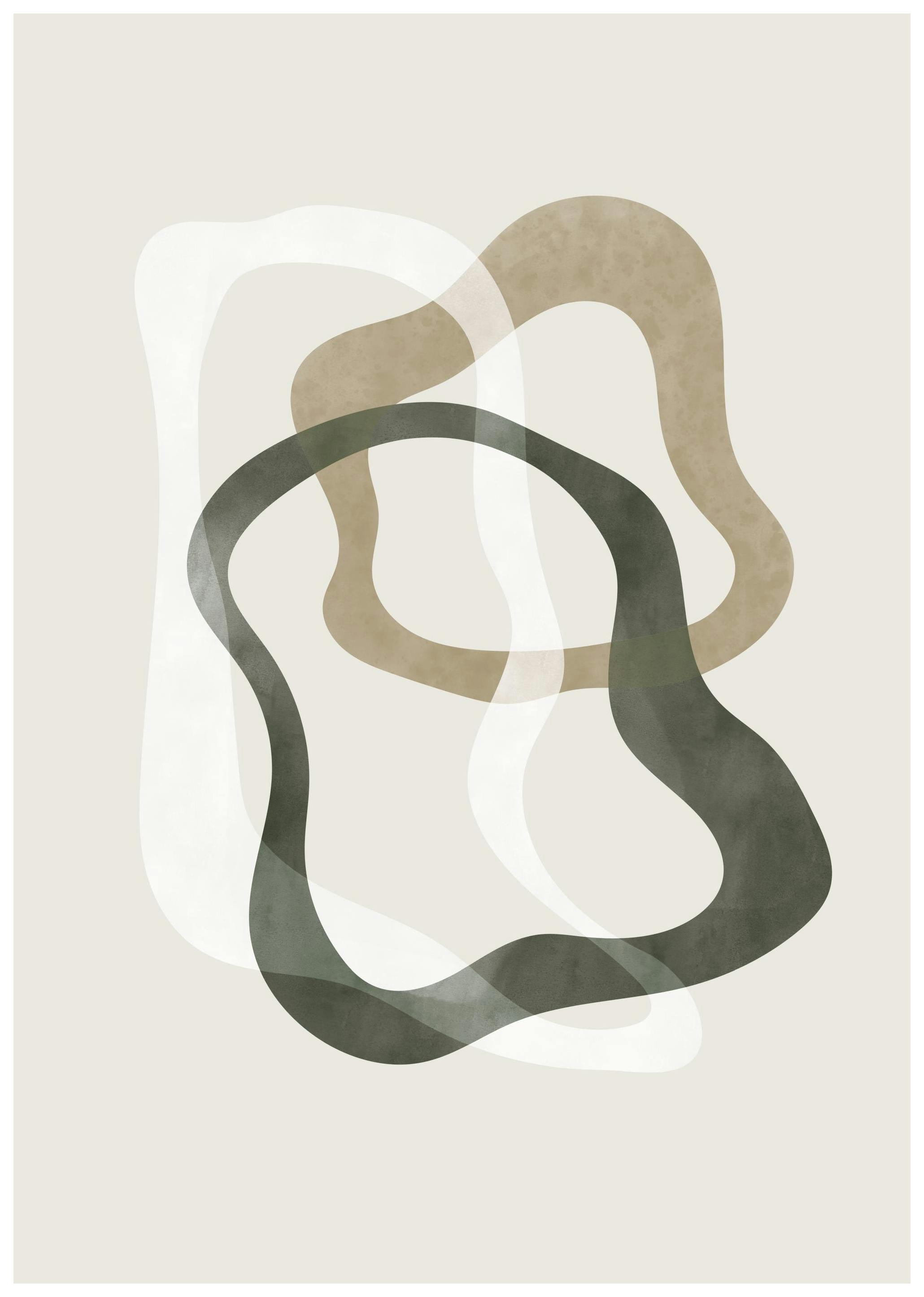 Abstract Green Shapes No2 Plakat (100x150 cm)- Sztuka abstrakcyjna