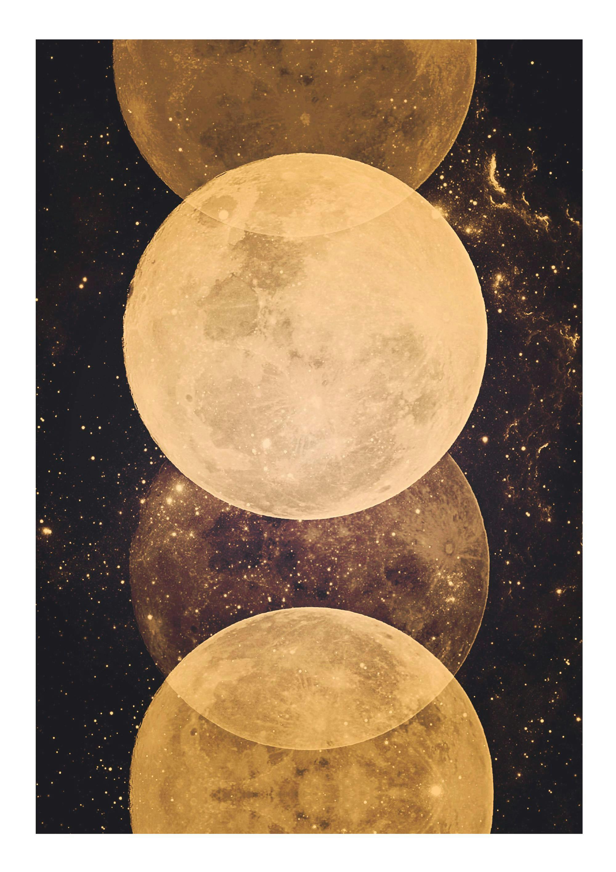 Gold Moon Phases Poster 0