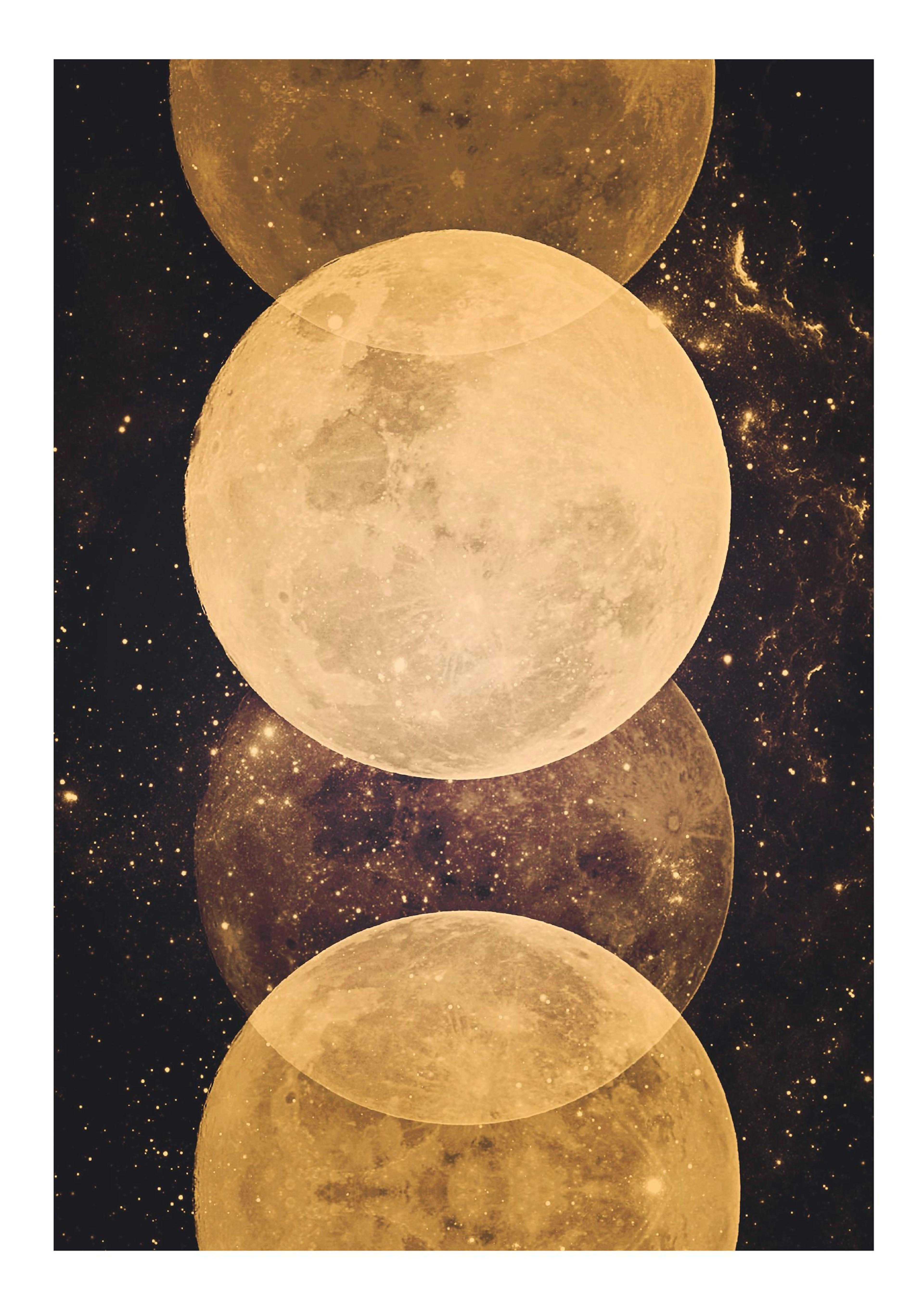 Gold Moon Phases Affiche 0