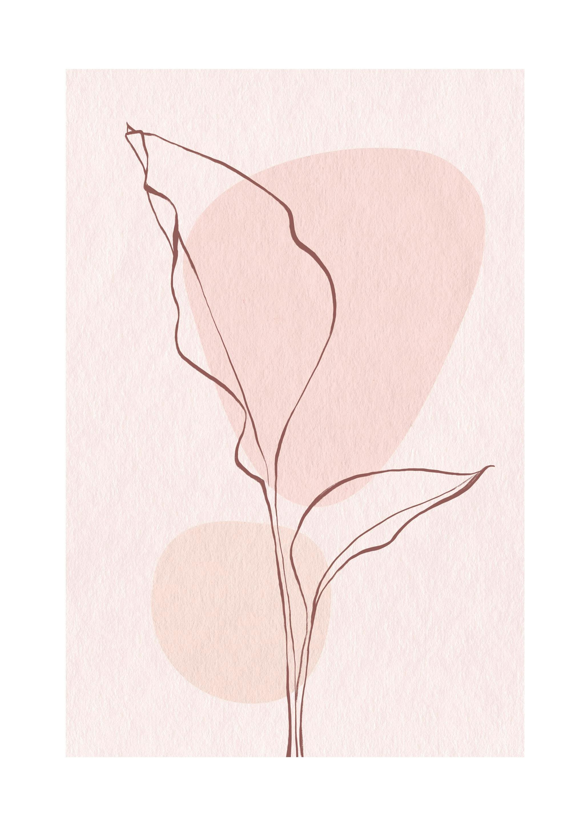 Pink Leaves No1 Print (21x30 cm)