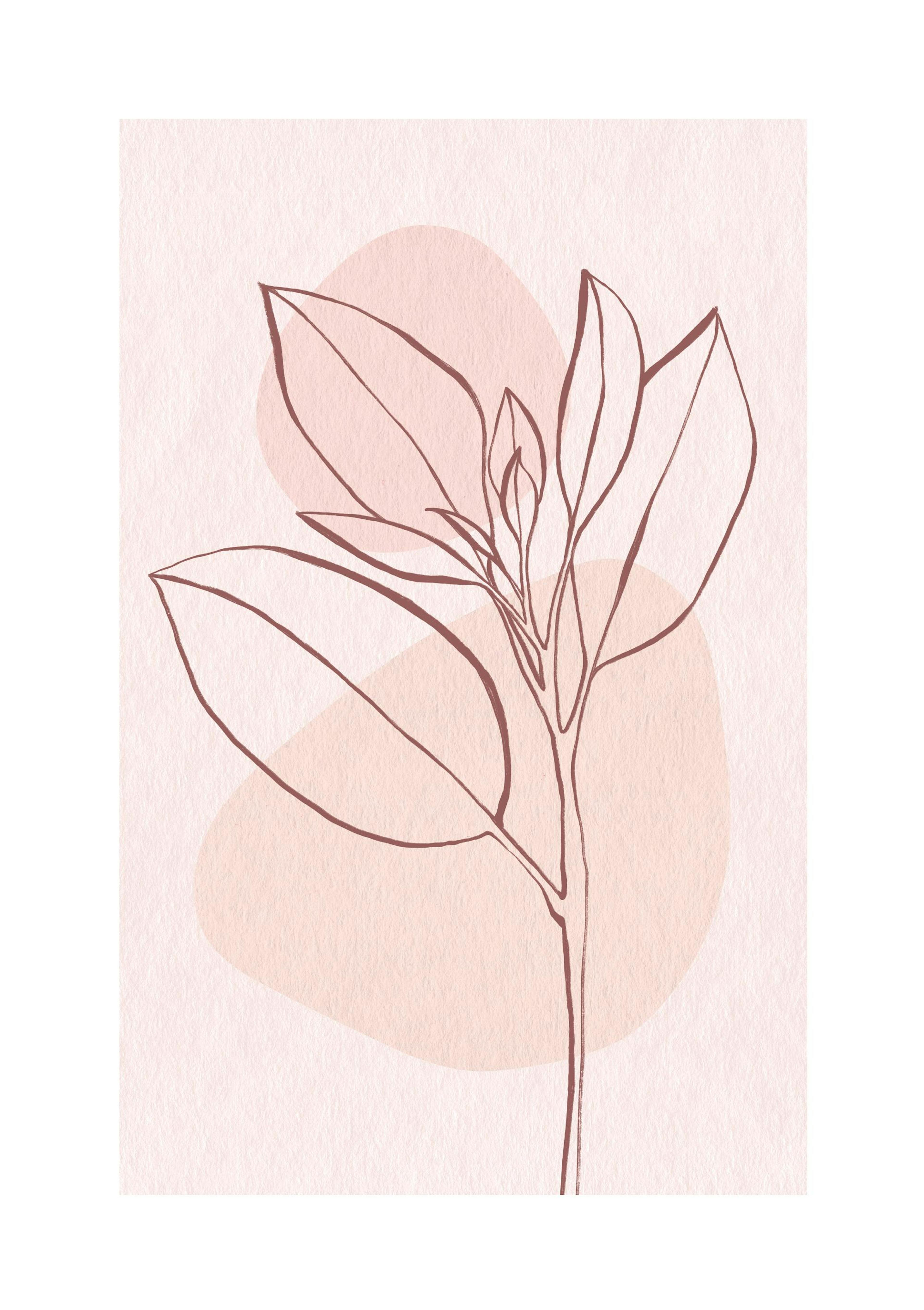 Pink Leaves No2 Print