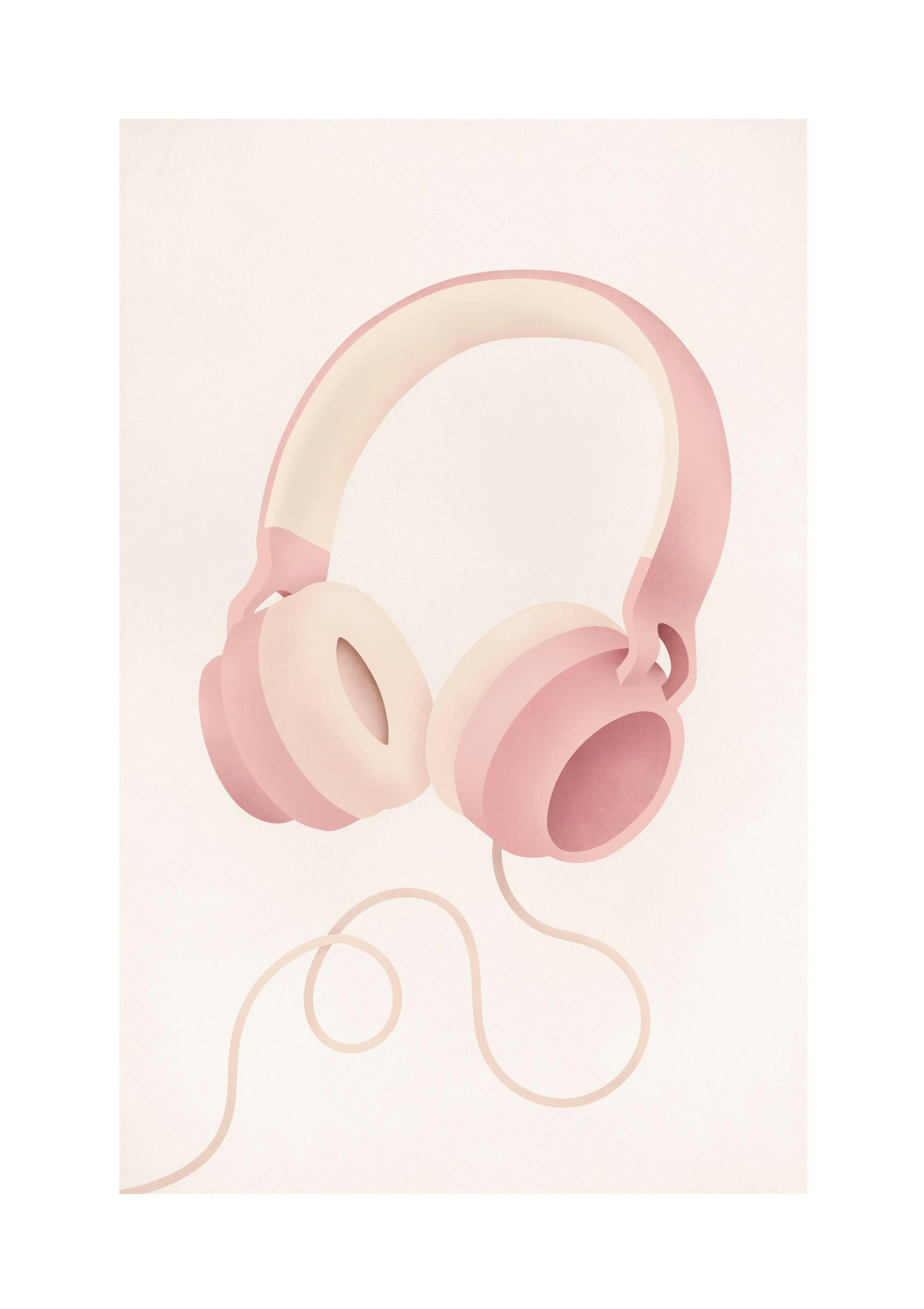 Pastel Headphones Poster