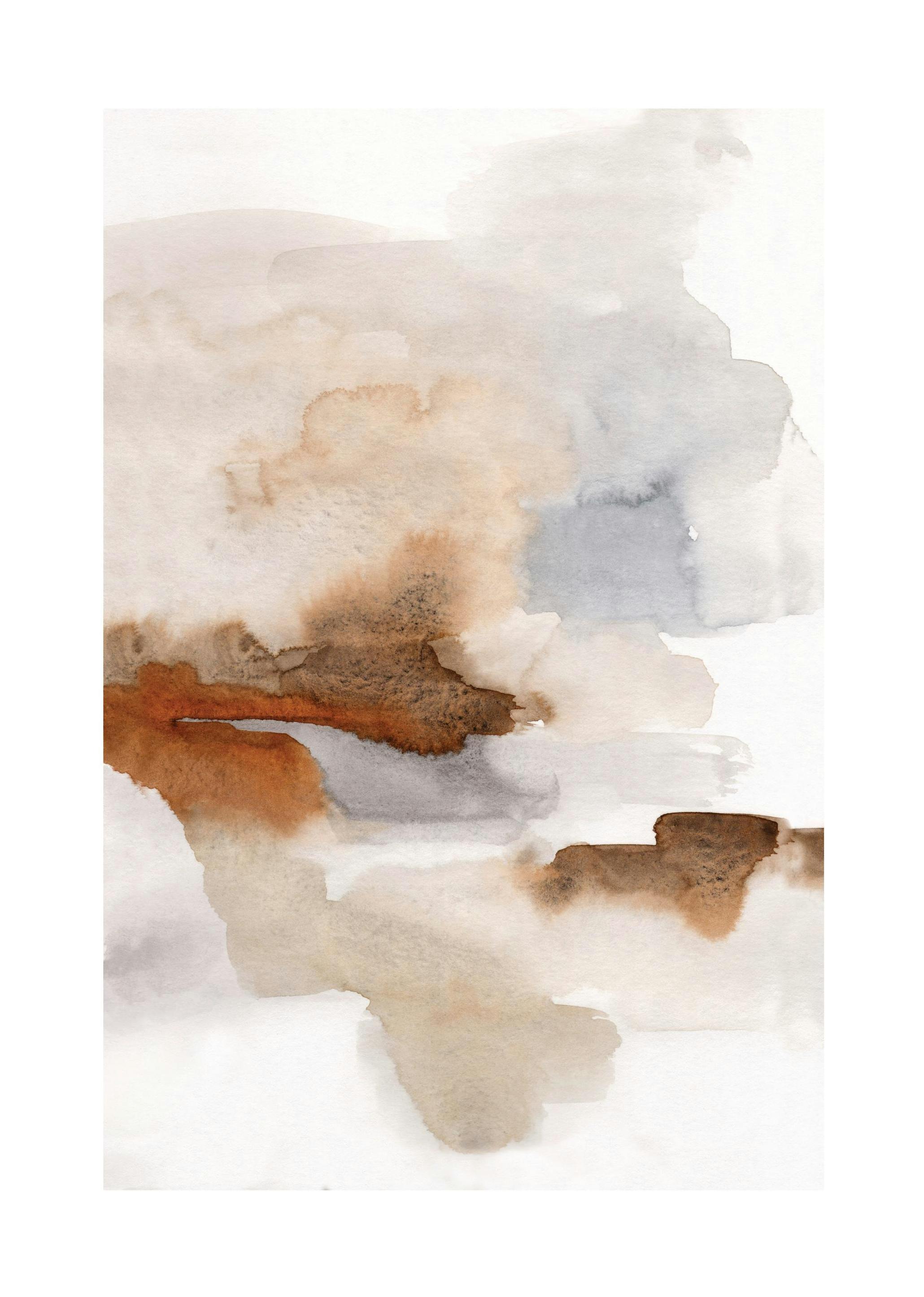 Burnt Tones Watercolor No2 Poster (30x40 cm) -  Aquarelle