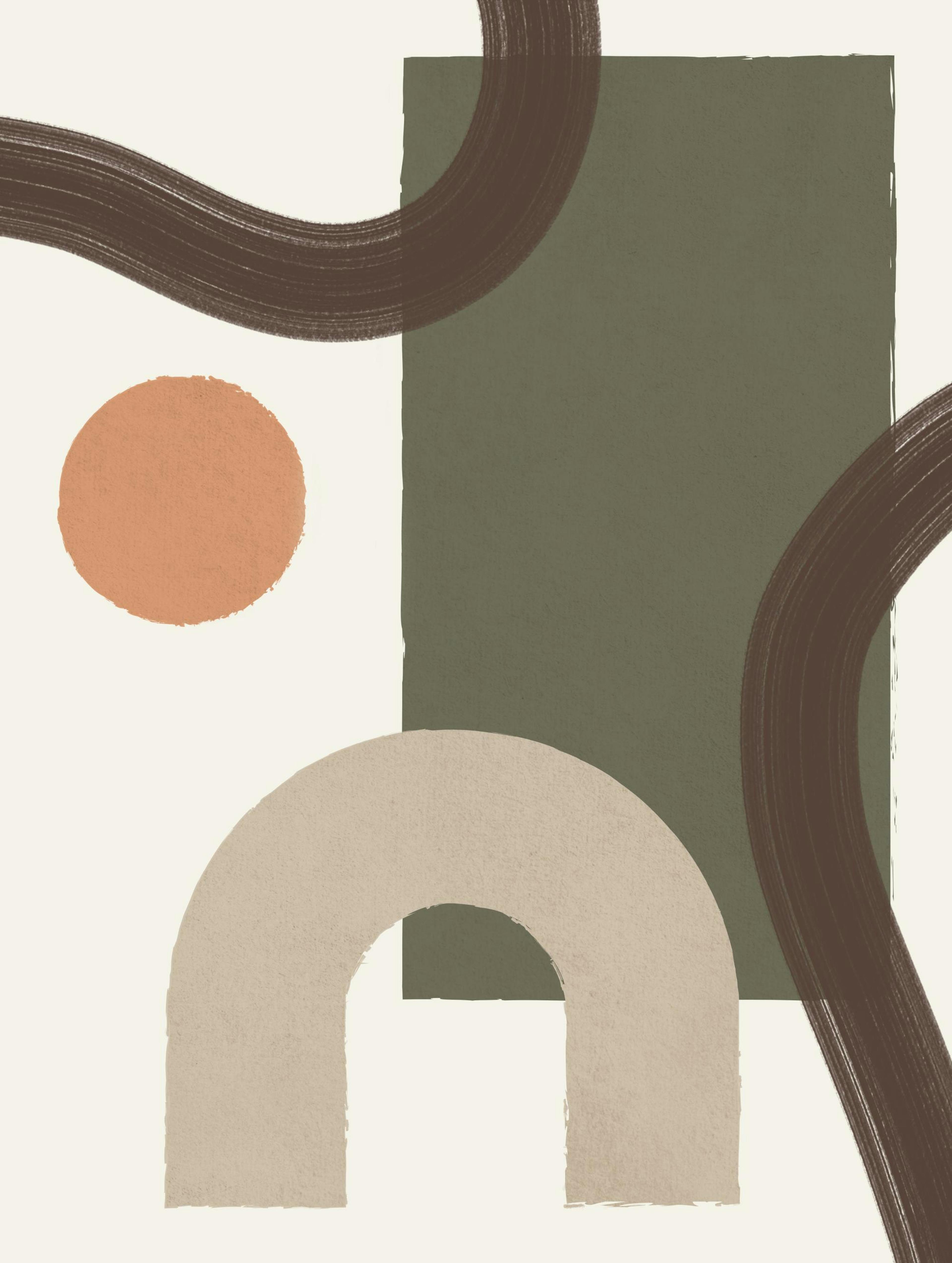 Earthy Geometrics No1 Poster