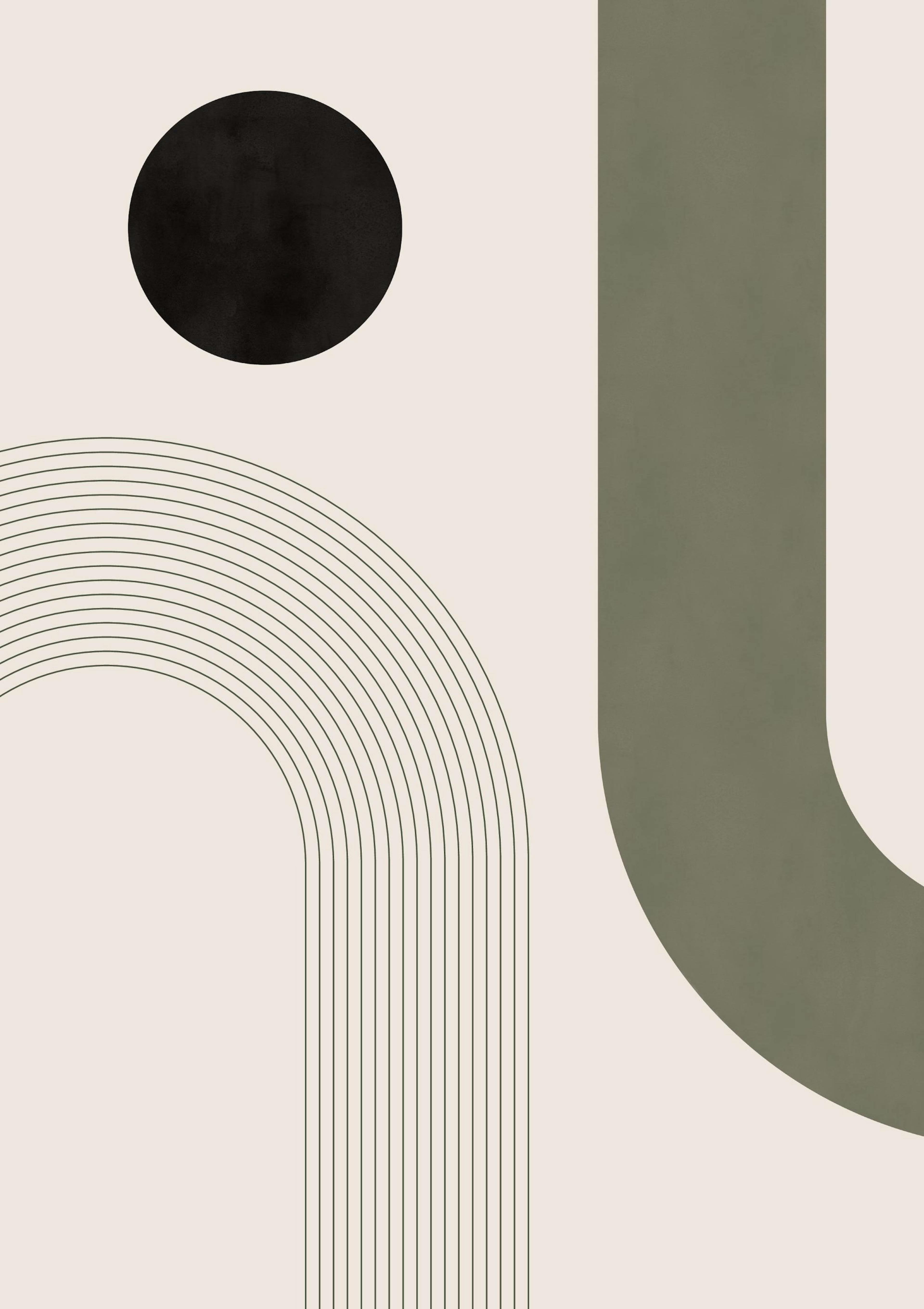 Green Geometrics No2 Print