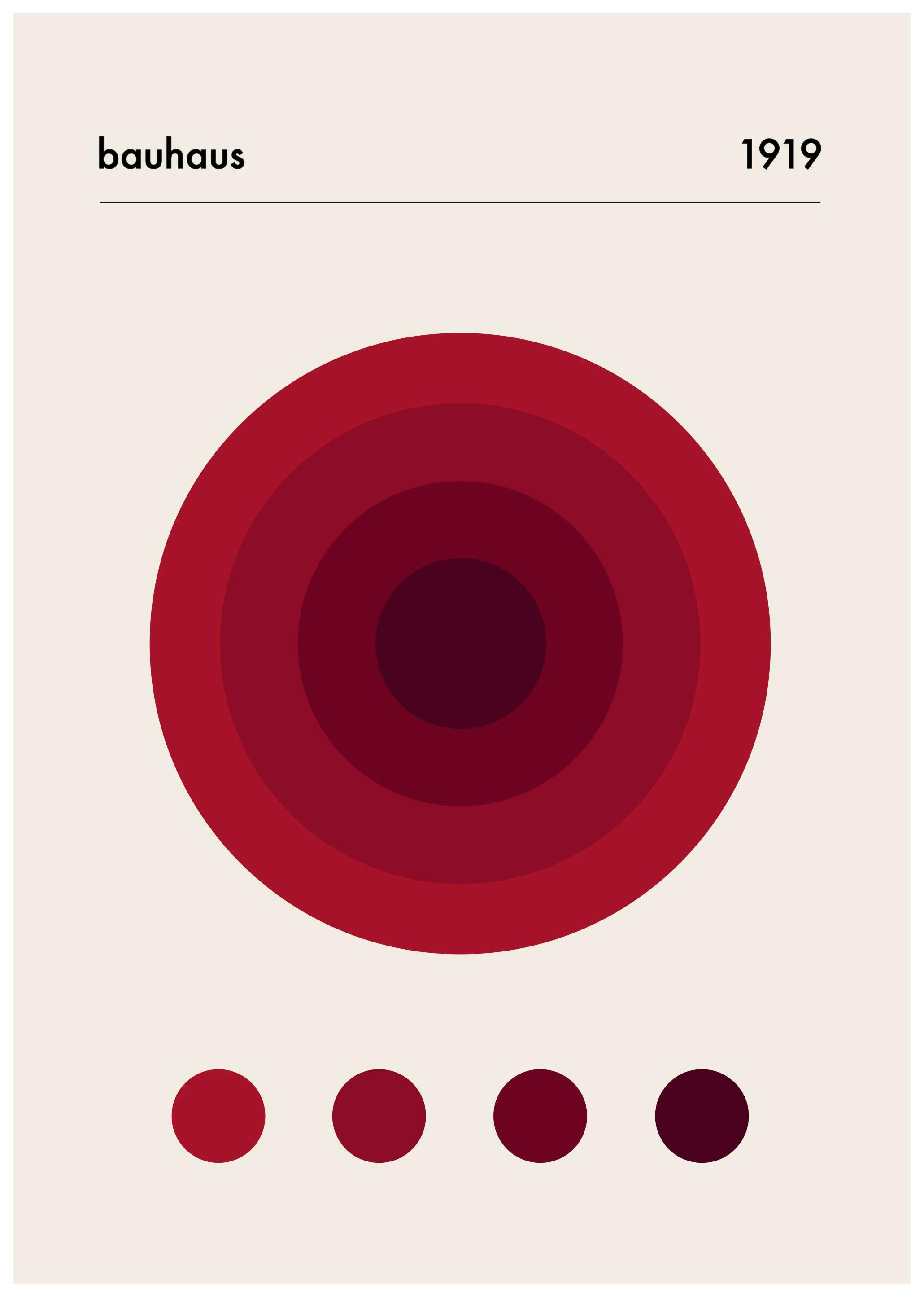 Red Bauhaus Poster (50x70 cm)