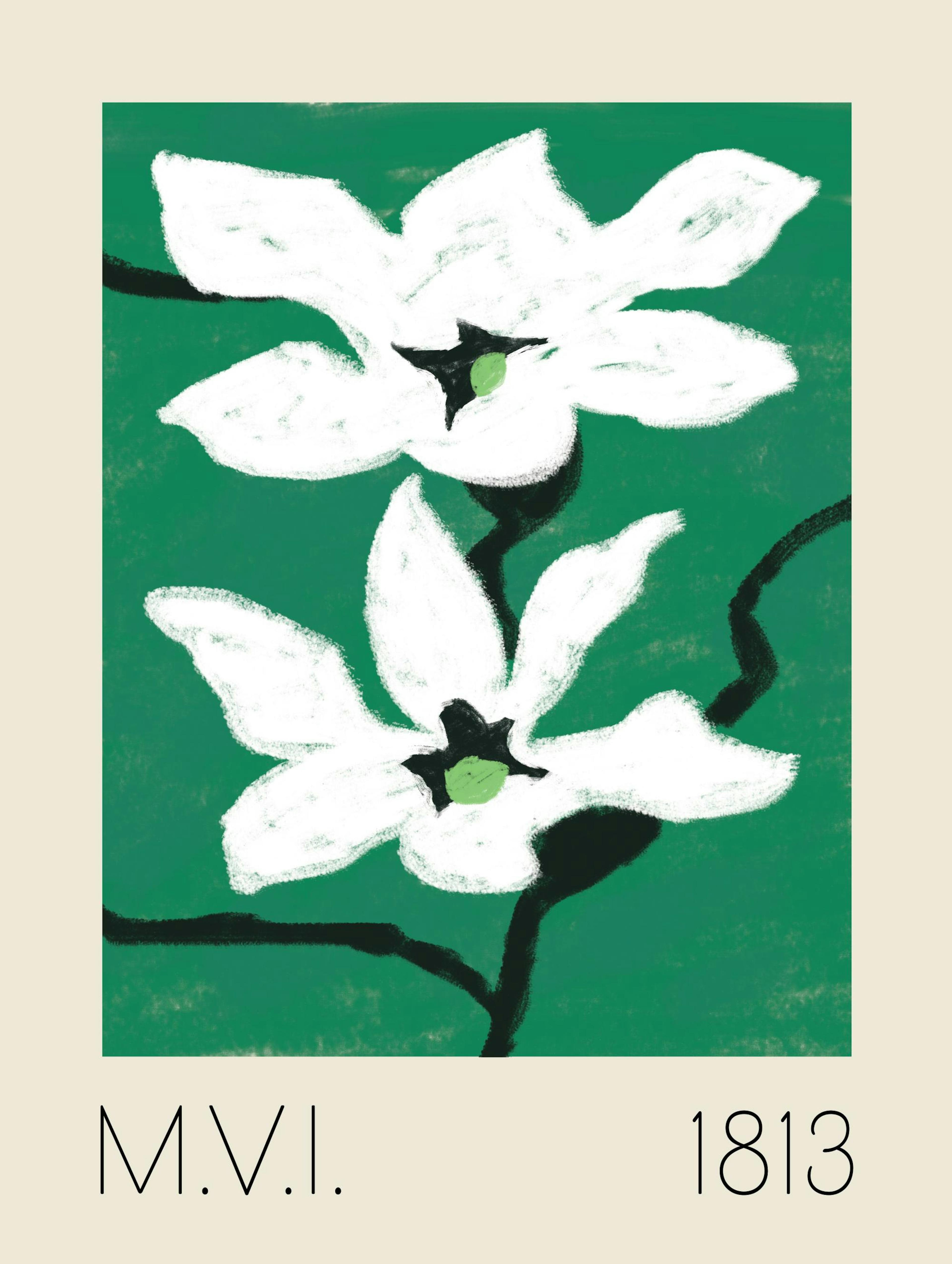 Green Floral No1 Print 0