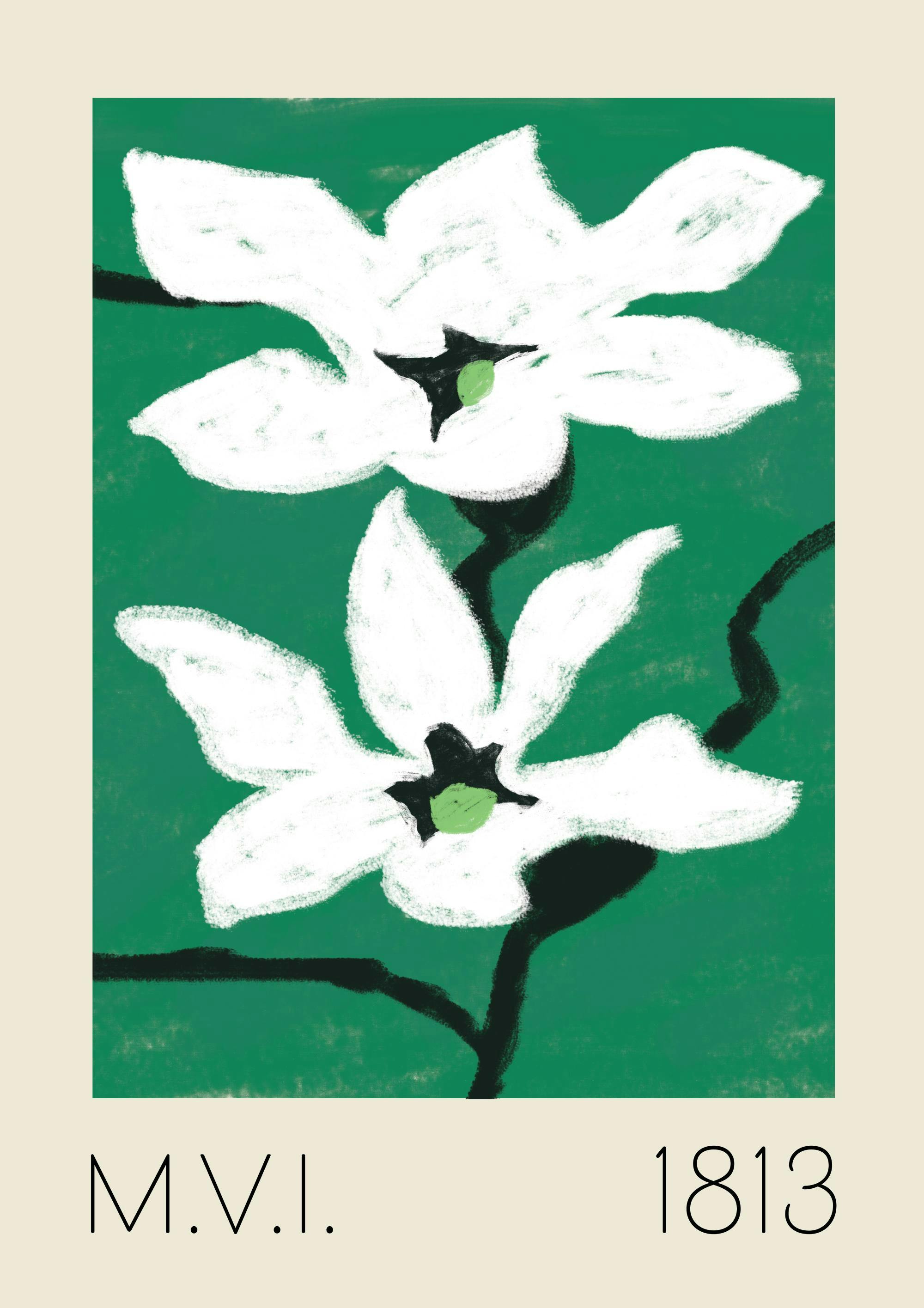 Green Floral No1 Poster 0