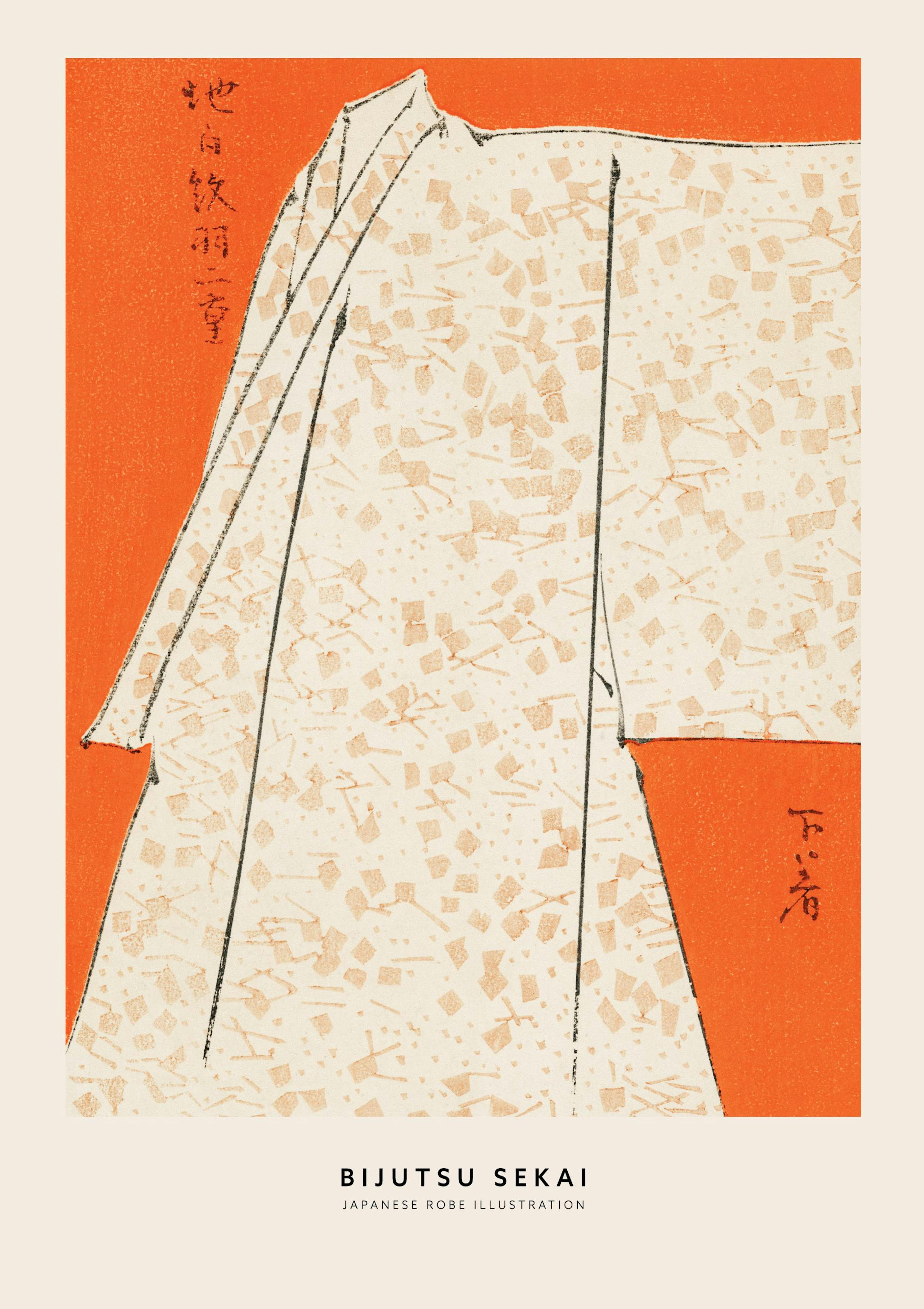 Watanabe Seitei - Japanese Robe Illustration Affiche