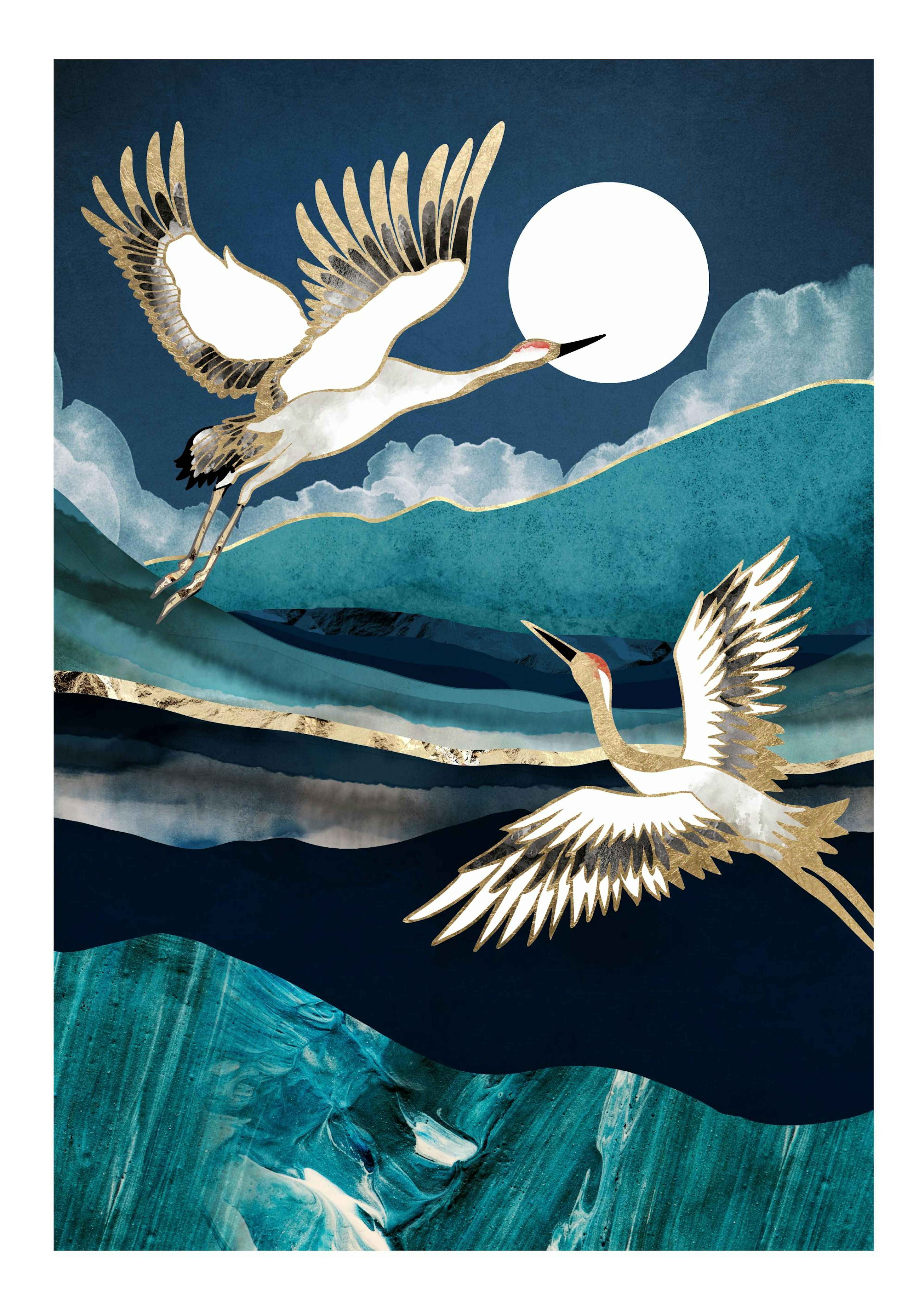 SpaceFrog Designs - Midnight Cranes Affiche 0