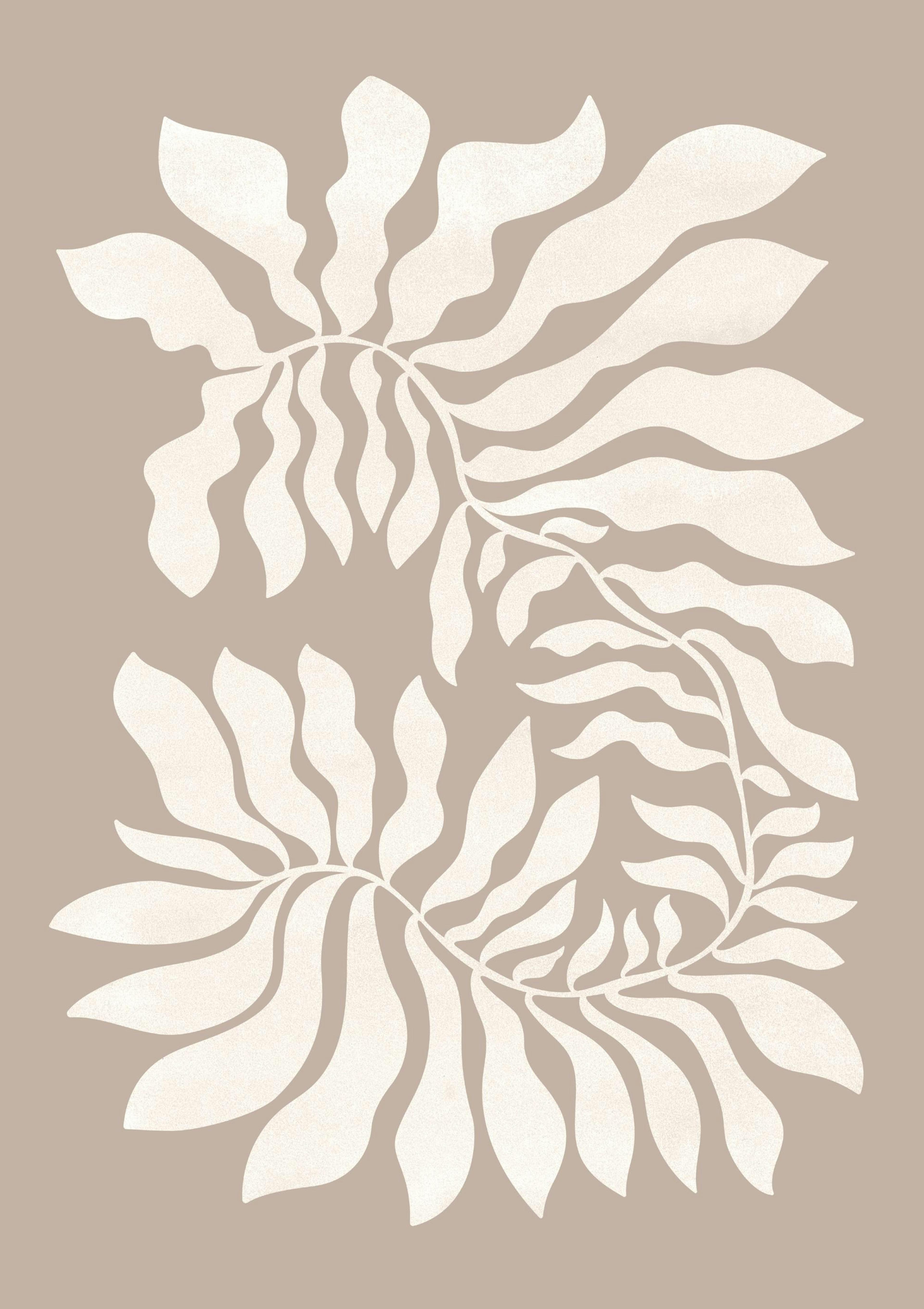 Beige Graphic Plant Poster