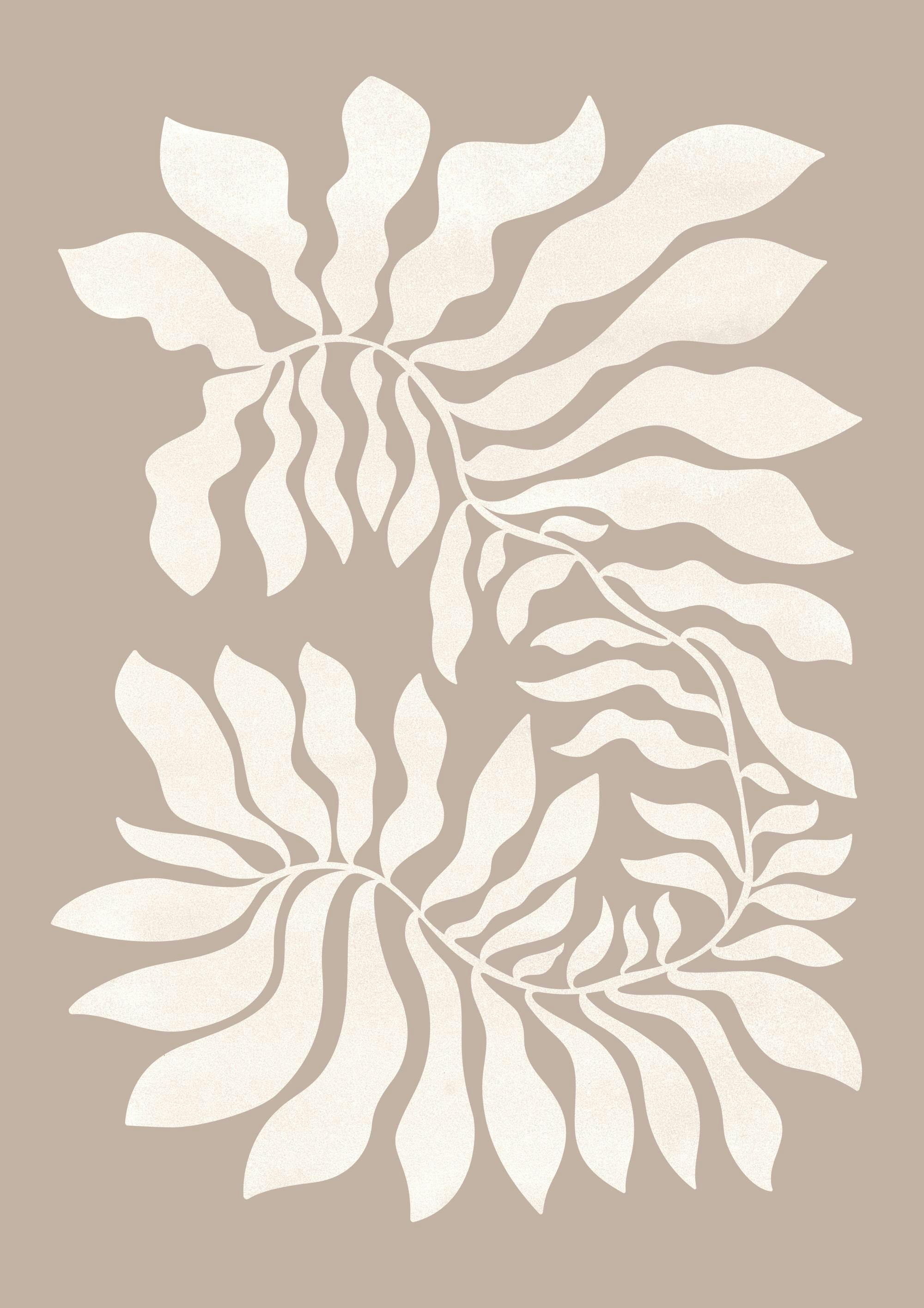 Beige Graphic Plant Poster 0