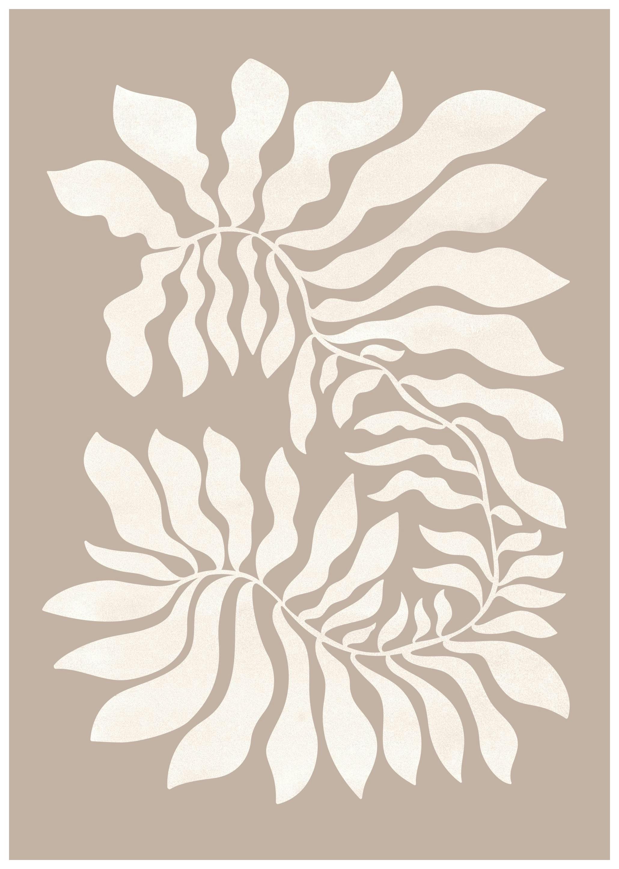 Beige Graphic Plant Poster (30x40 cm) - Groene planten